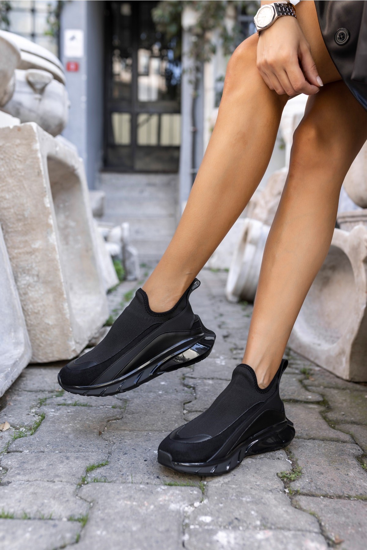 Calole Kadın Siyah Trıko Spor Sneakers