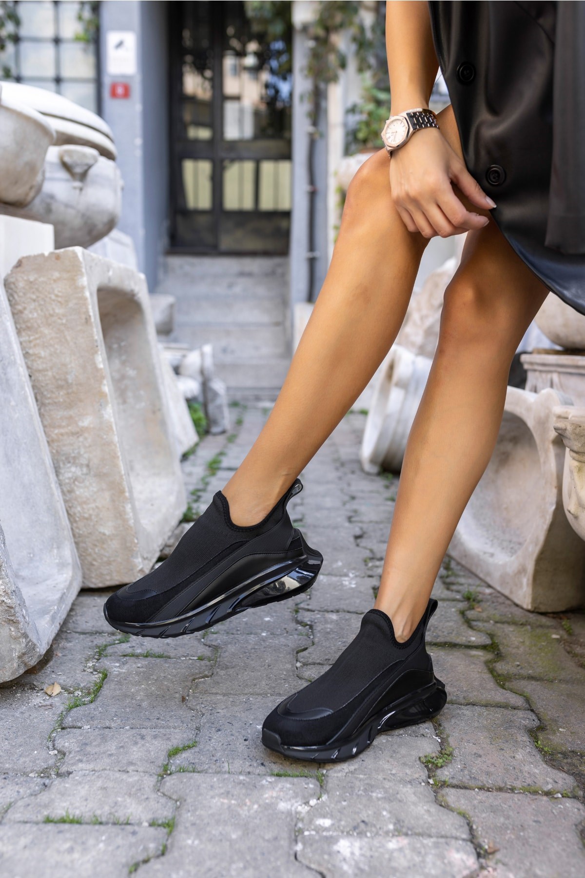Calole Kadın Siyah Trıko Spor Sneakers