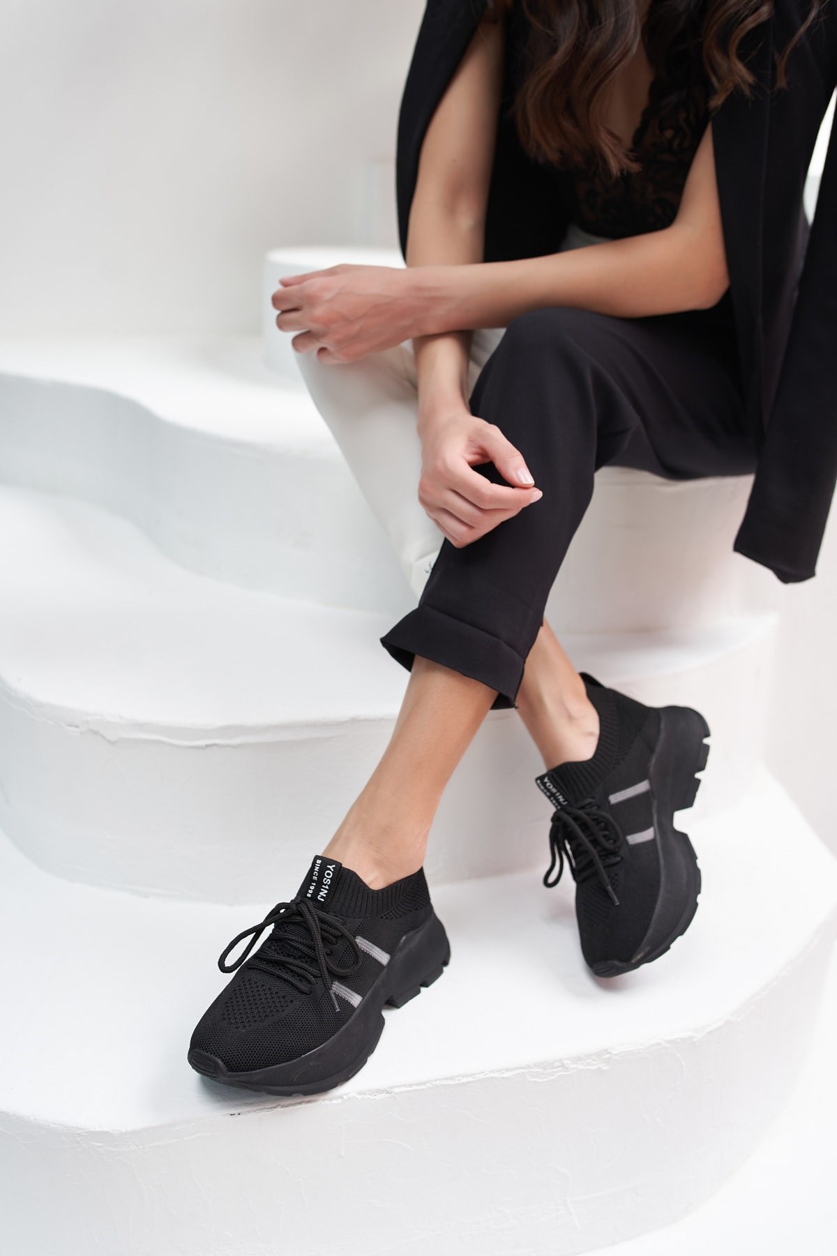 Giulla Kadın Siyah Trıko Sneakers