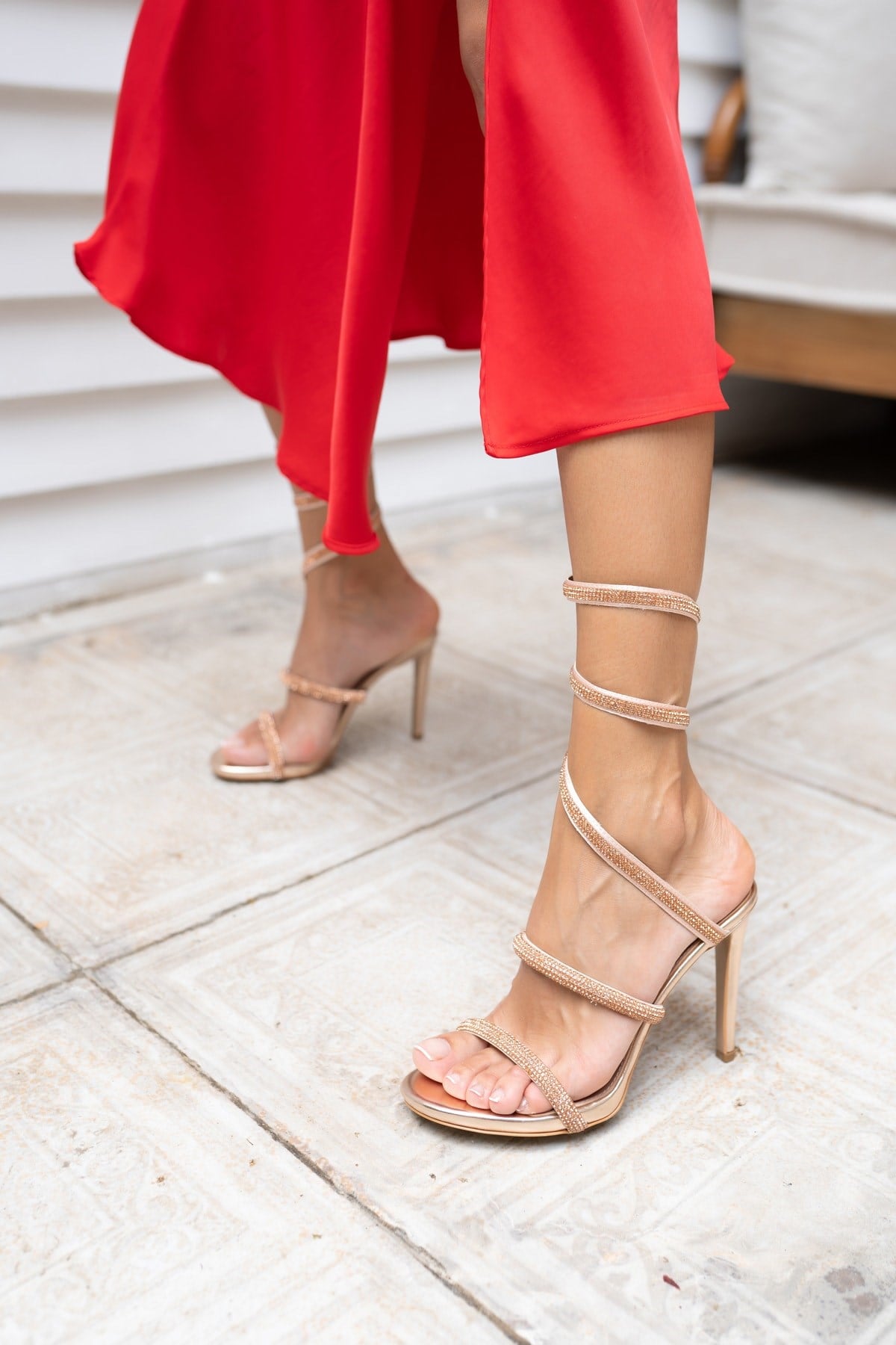 Olala Kadin Rose Platform Detay Abiye Ayakkabi