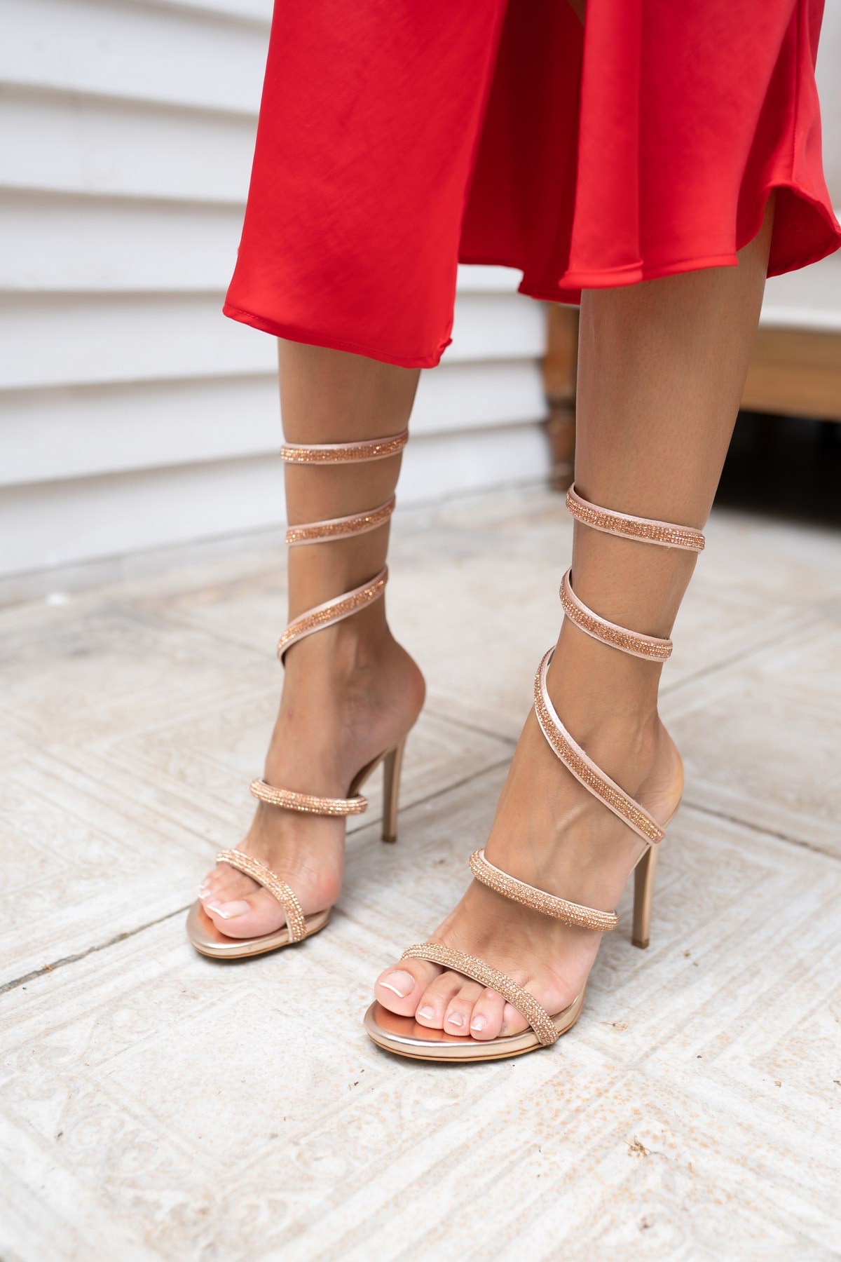 Olala Kadin Rose Platform Detay Abiye Ayakkabi