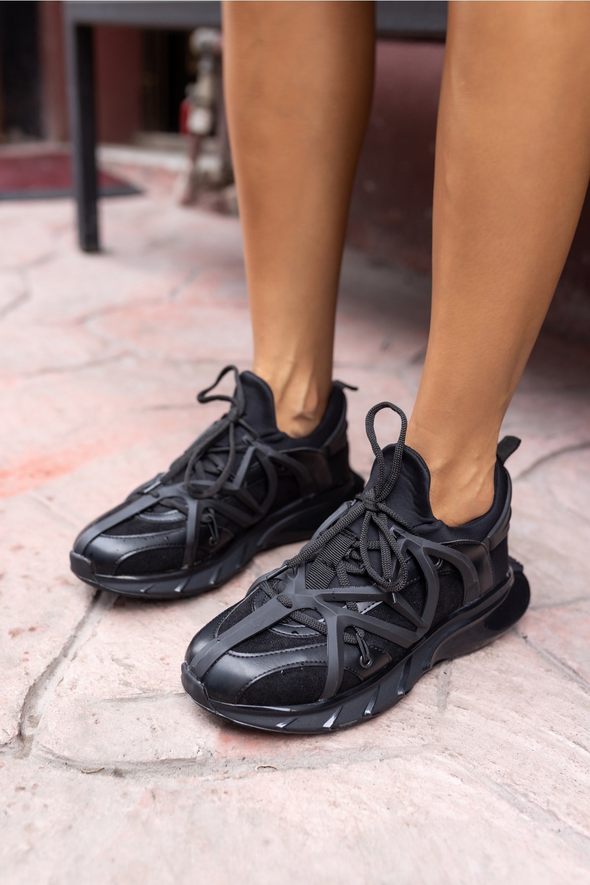 Boey Kadin Siyah Dalgıc Kumaş Detay Sneaker