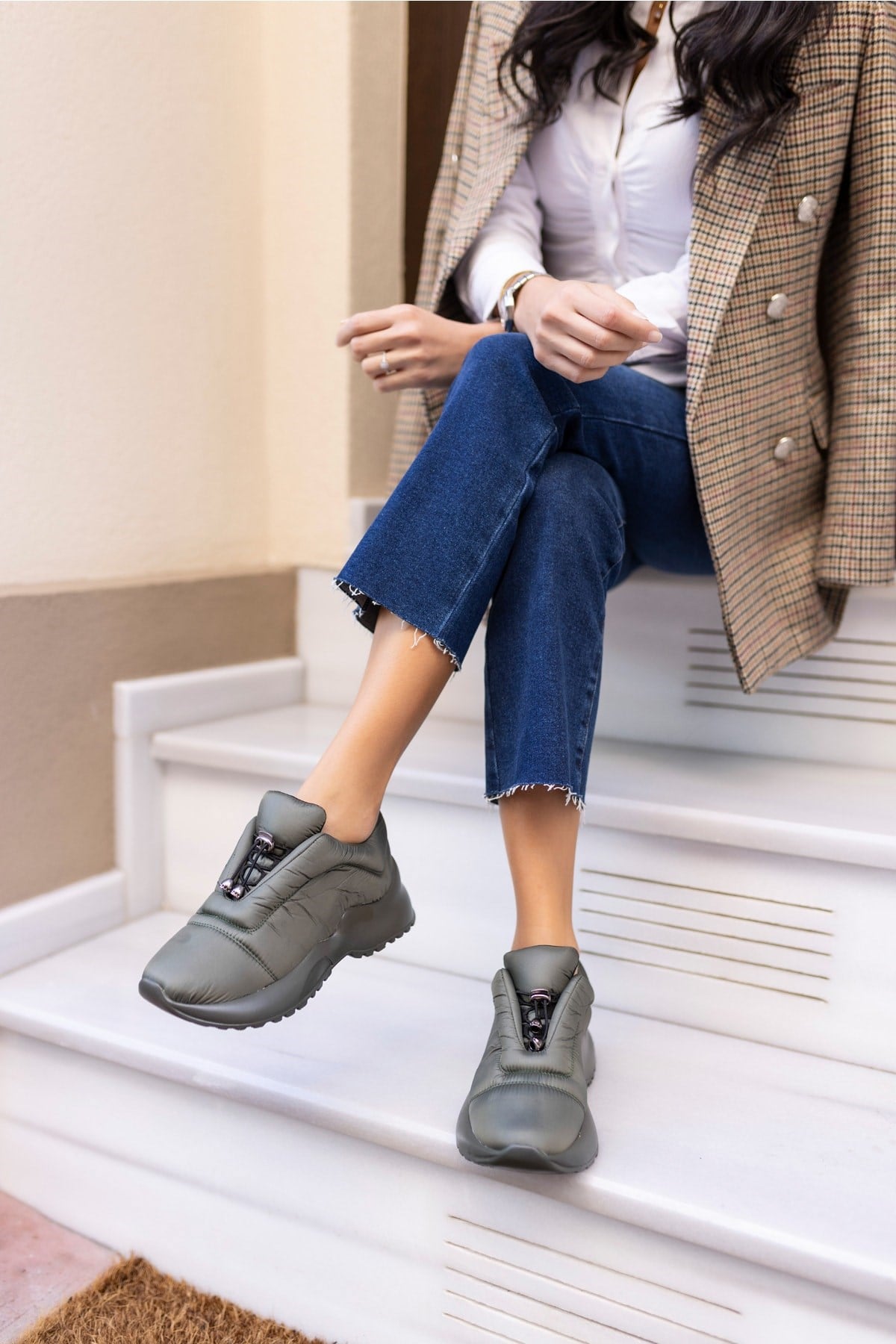 Eric Kadin Yeşil Paraşut Kumaş Sneaker