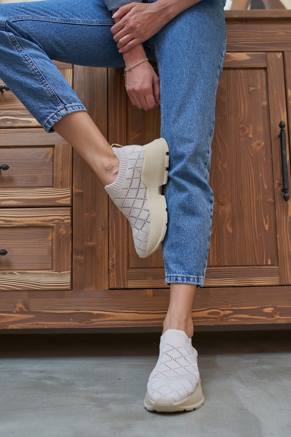 Alice Kadın Bej Trıko Sneakers