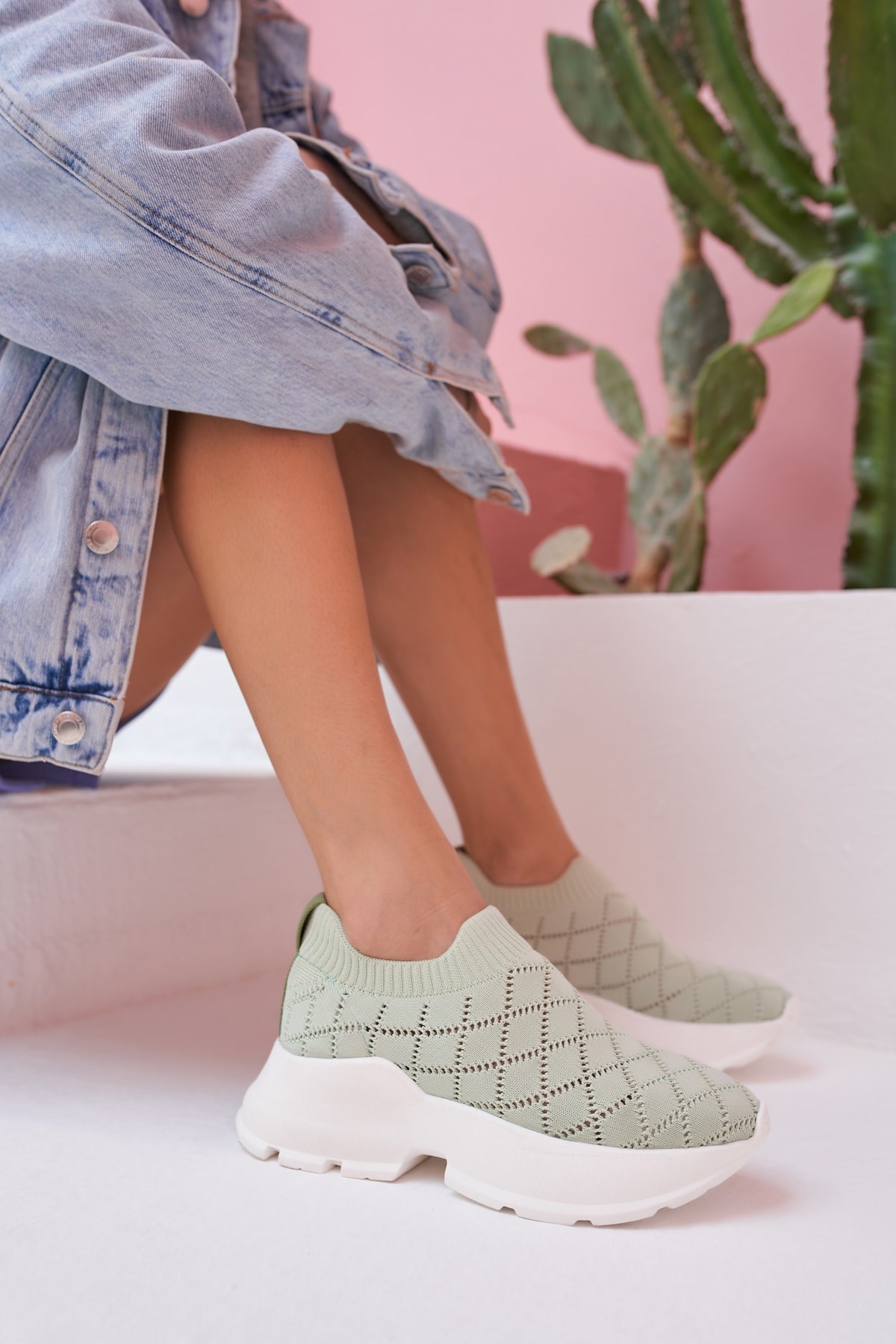 Alice Kadin Yeşil Trıko Sneakers
