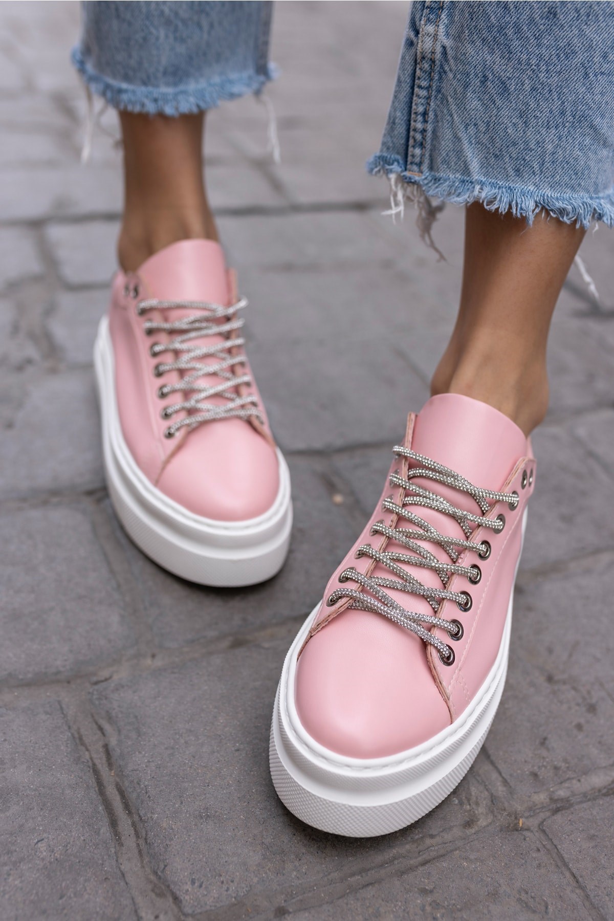 Ojja Kadın Pembe Taş Detay Sneaker