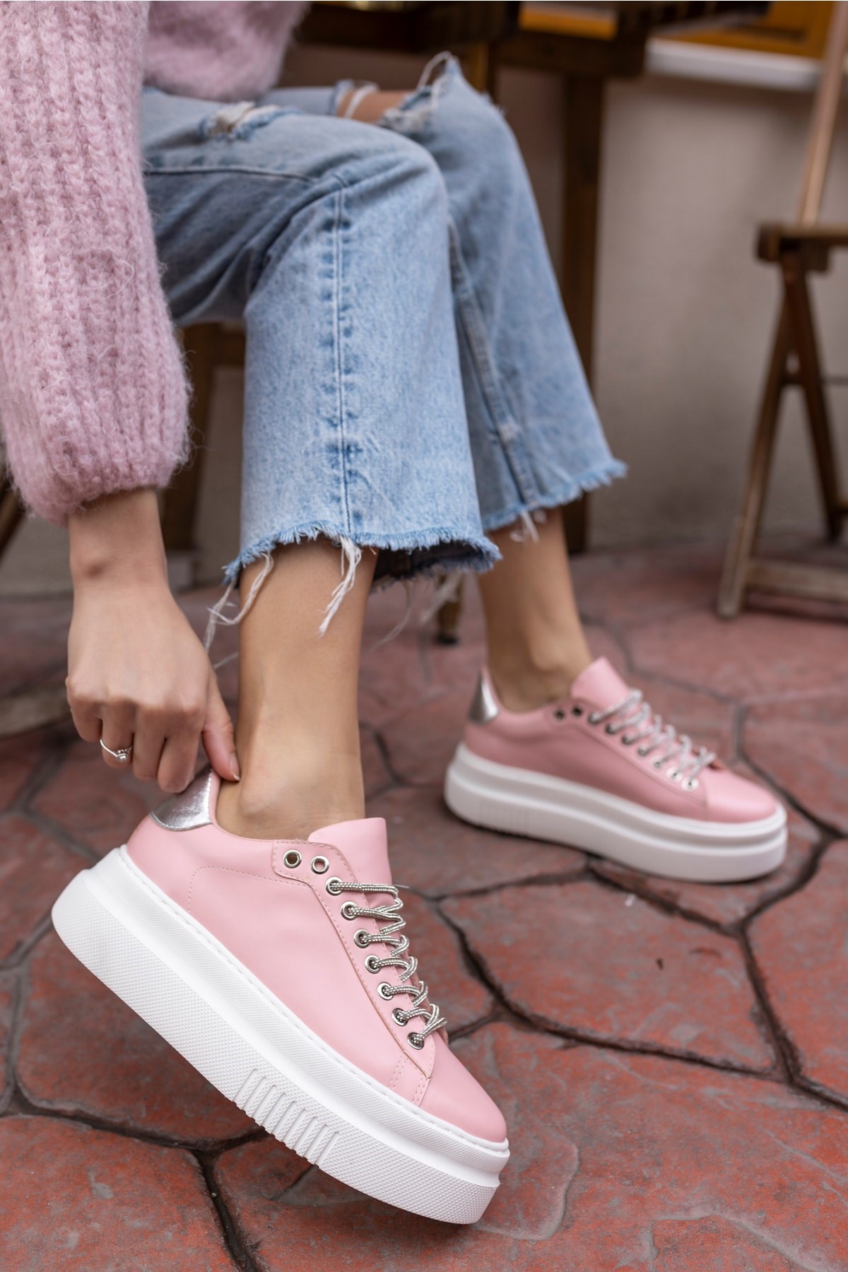 Ojja Kadın Pembe Taş Detay Sneaker