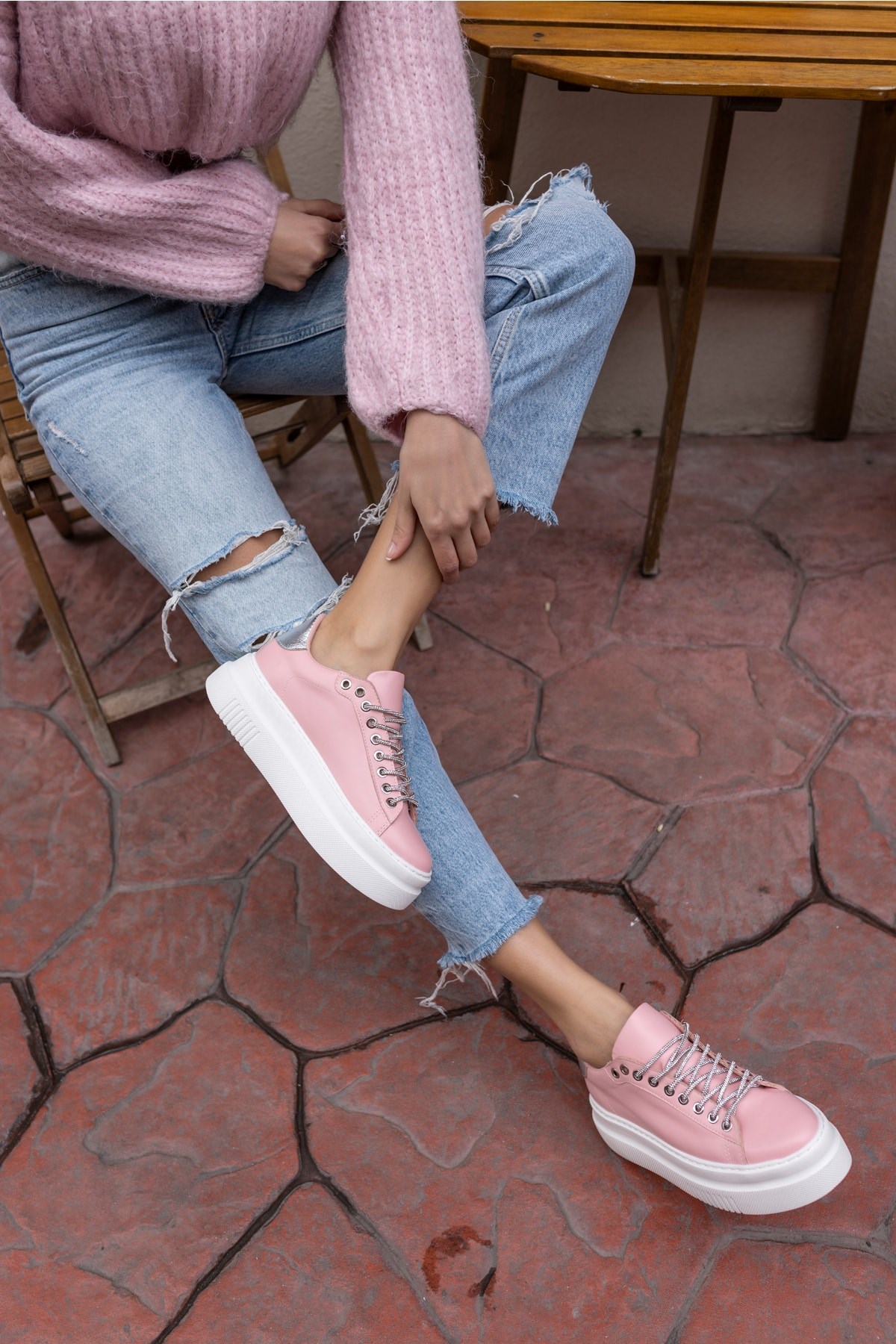 Ojja Kadın Pembe Taş Detay Sneaker