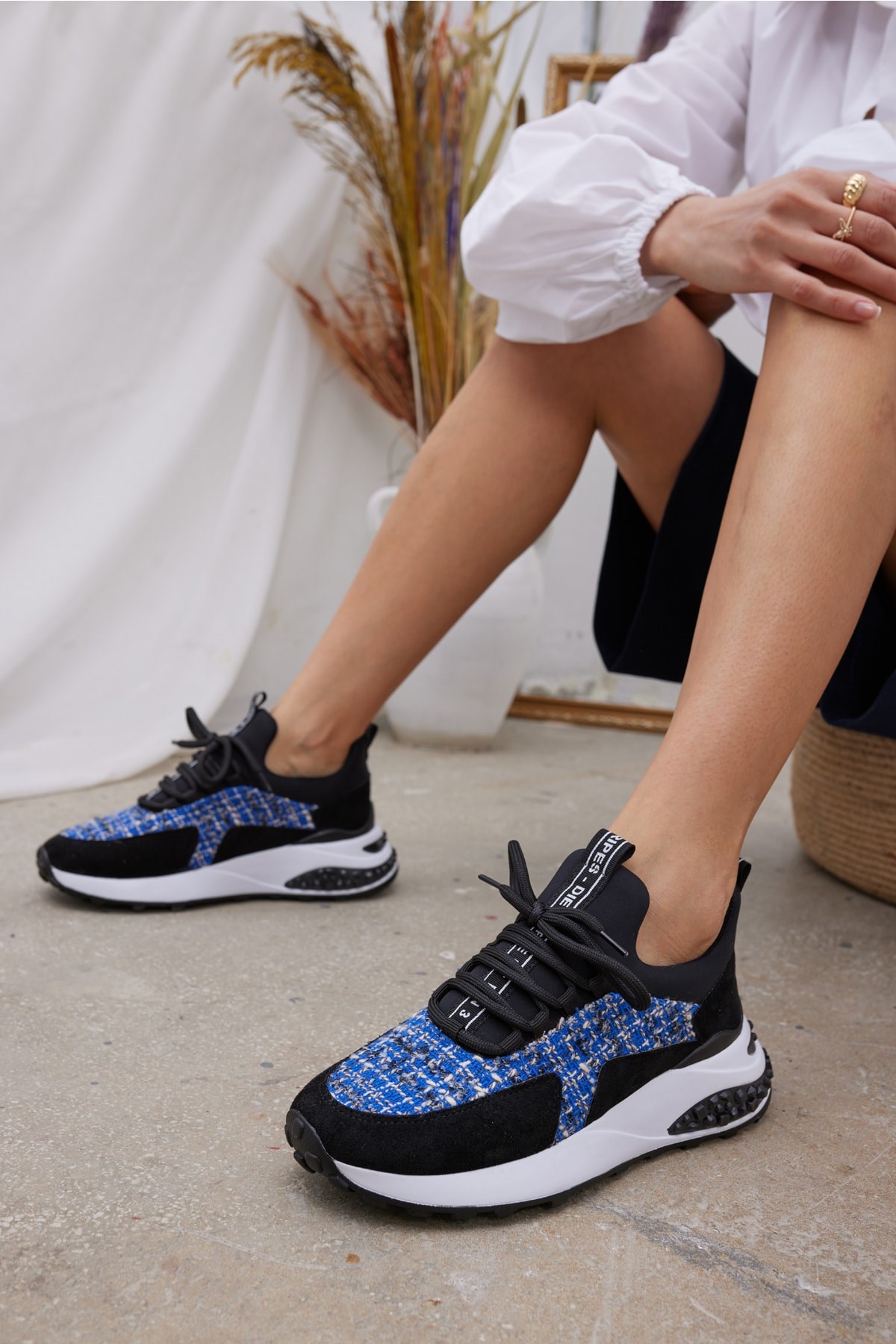 Gilson Kadin Siyah Mavi Sneaker