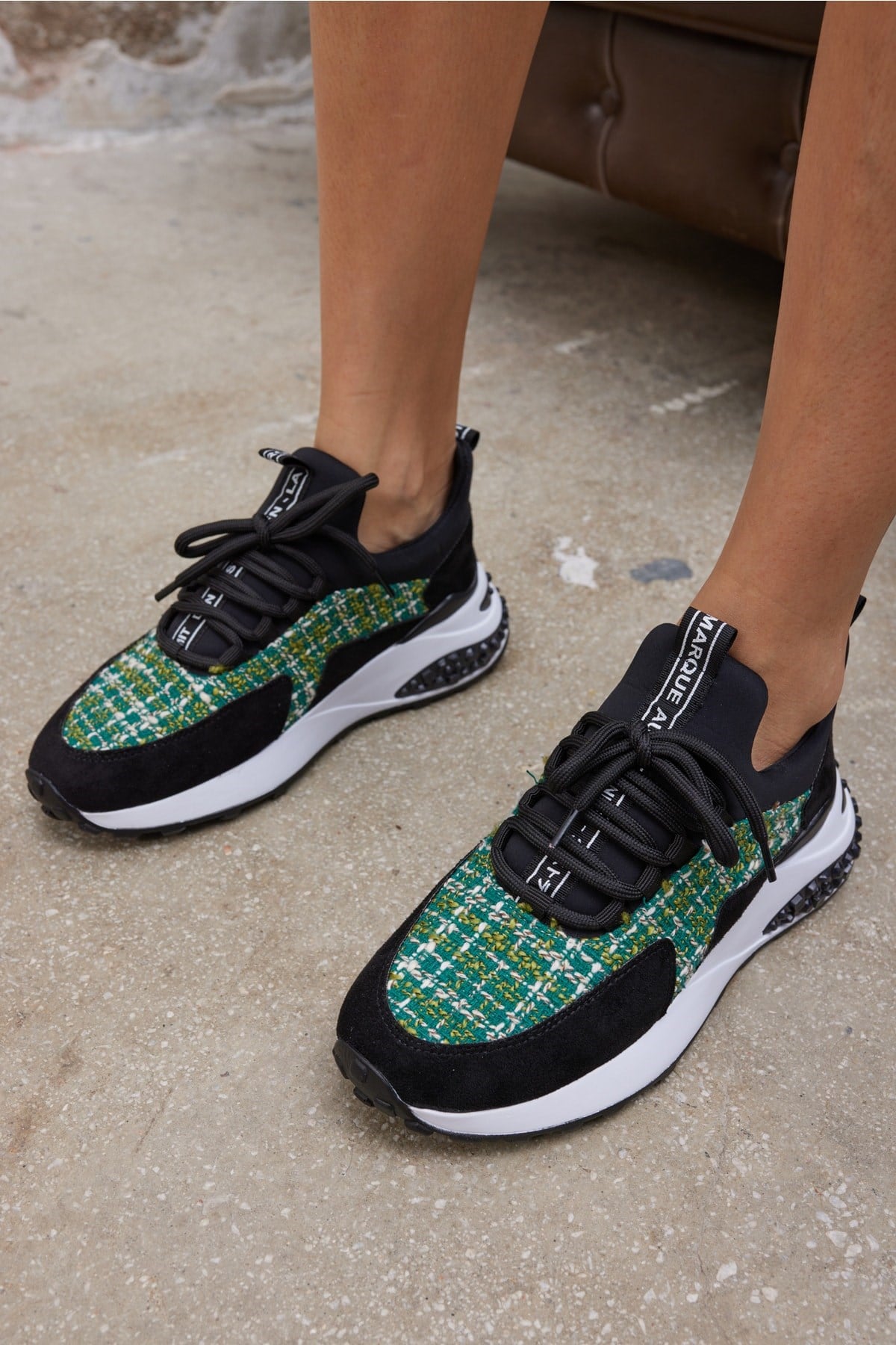 Gilson Kadin Siyah Yeşil Sneaker