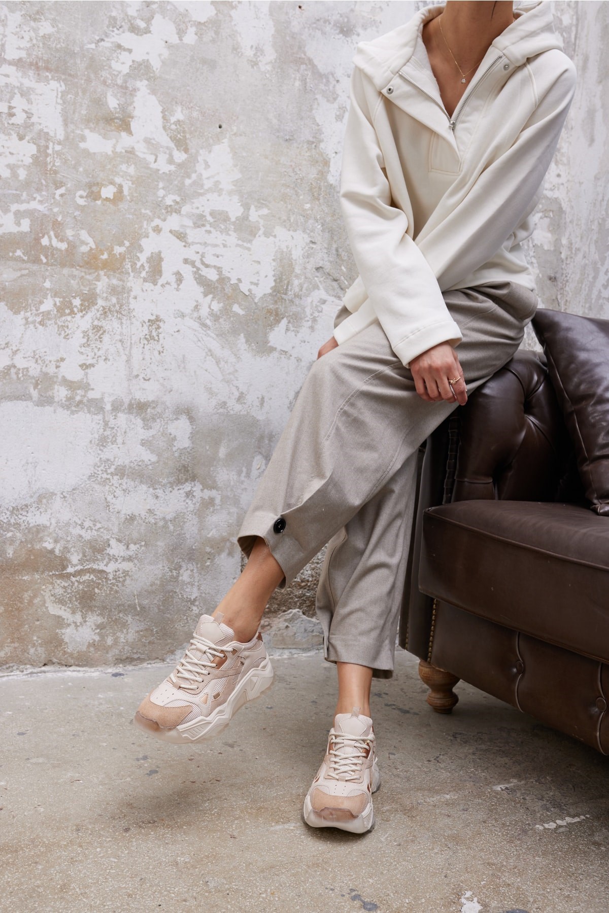 Helena Kadın Bej Garnıli Sneaker
