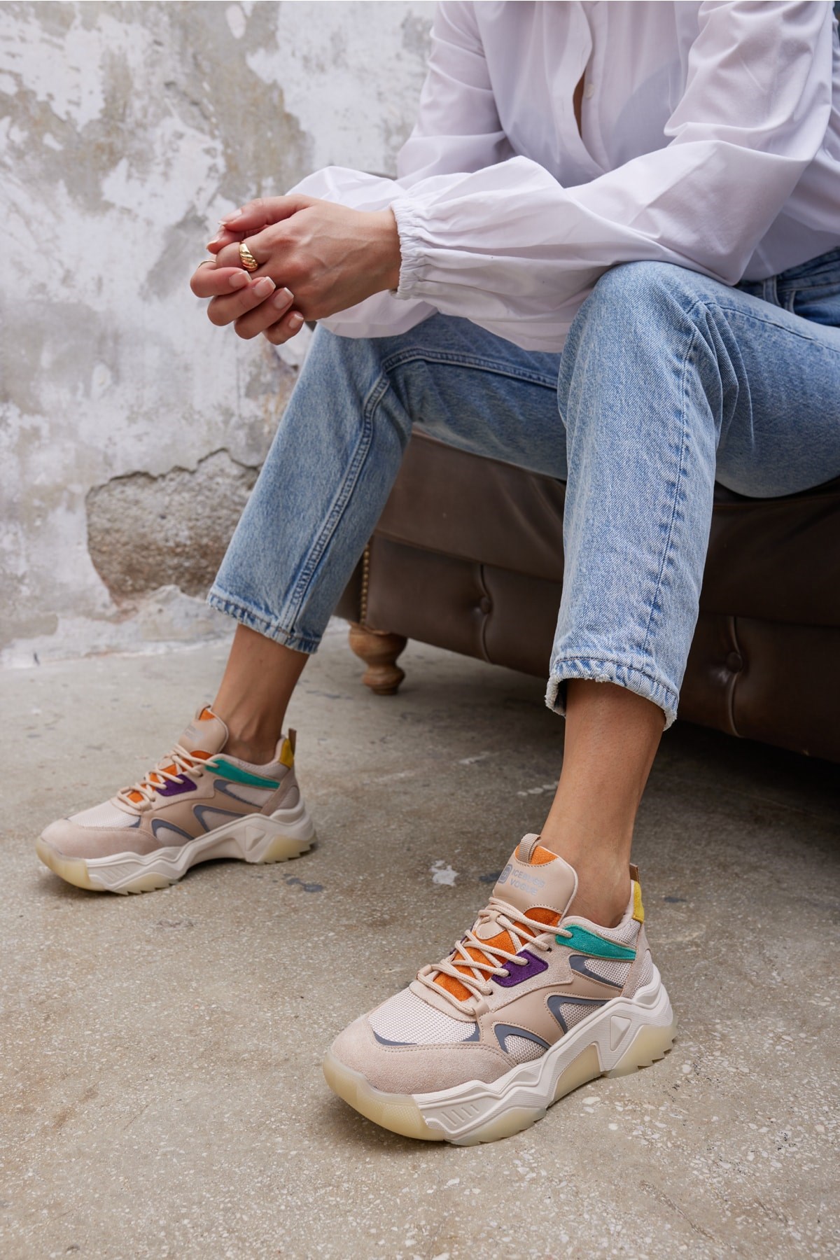 Nina Kadın Bej Multi Sneaker
