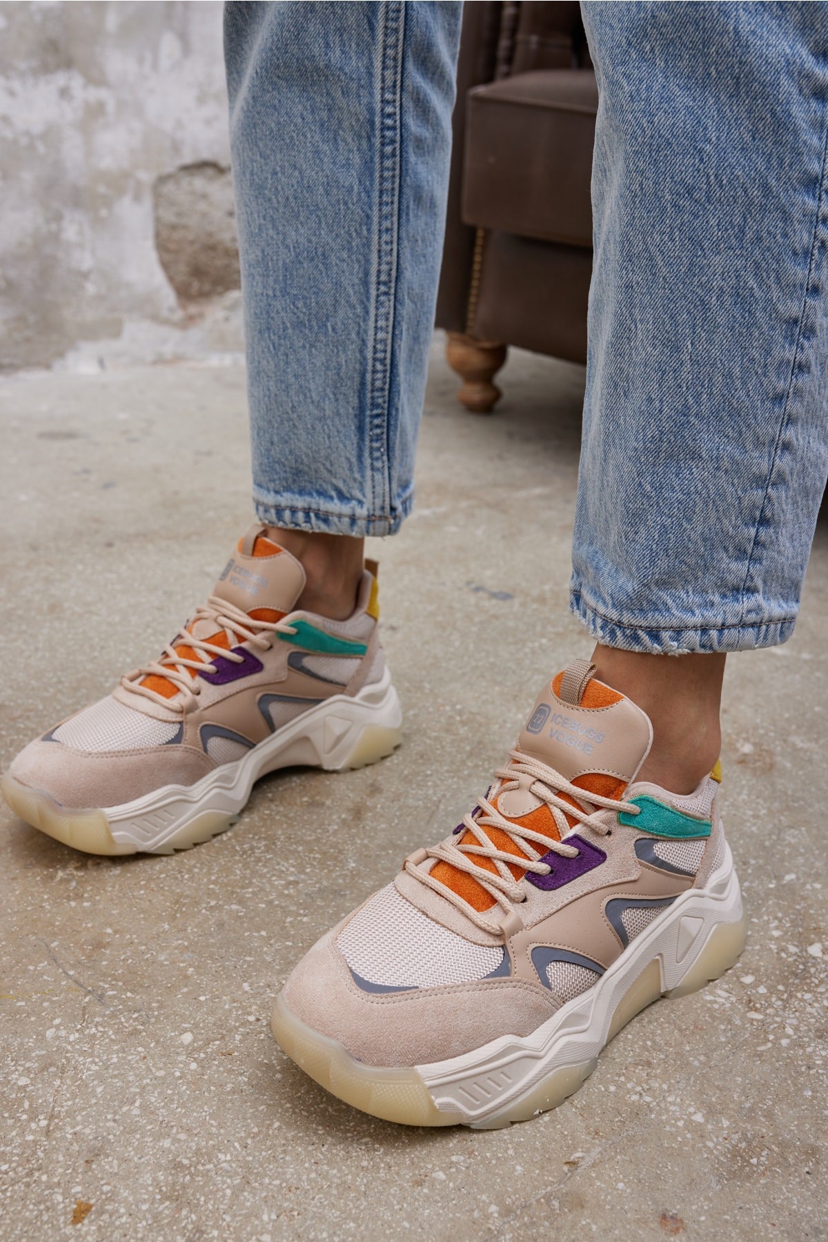 Nina Kadın Bej Multi Sneaker