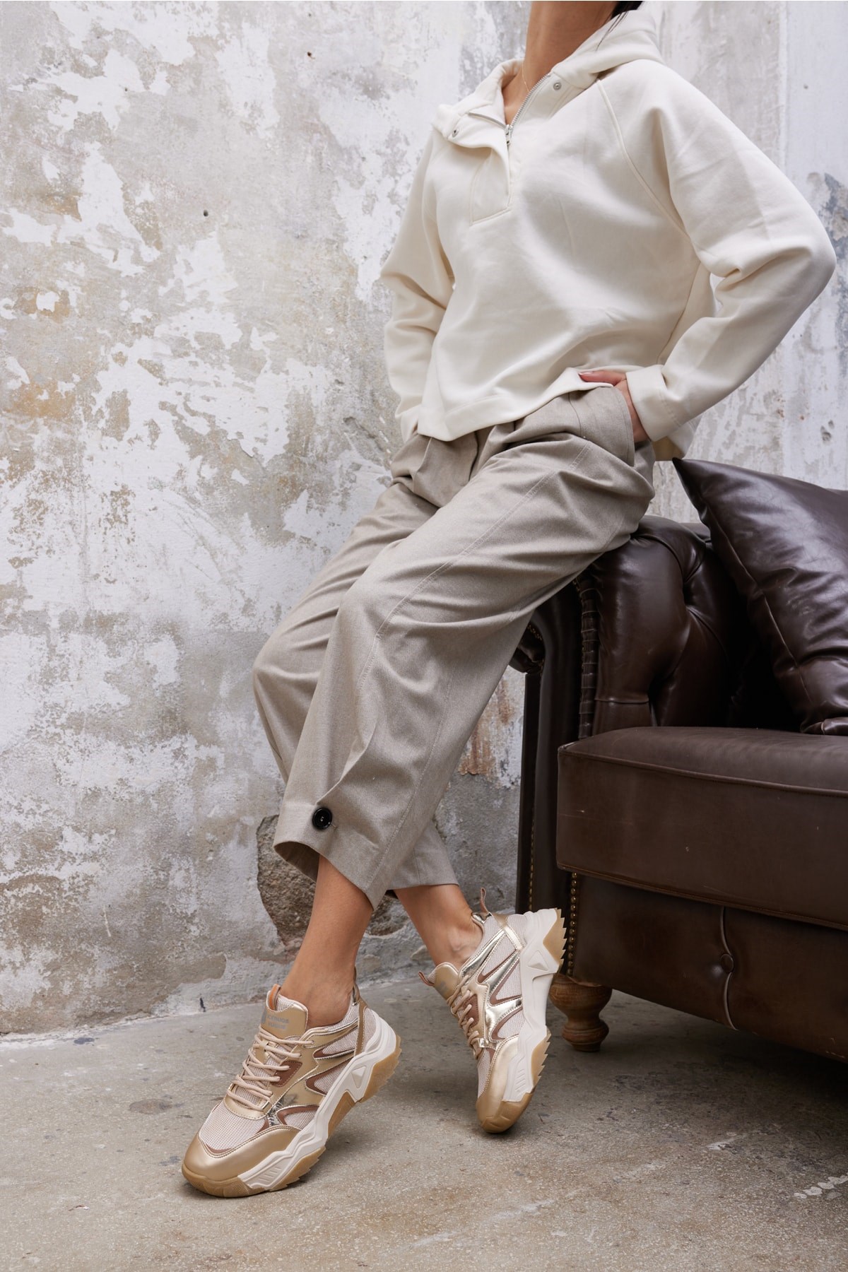 Nina Kadın Dore Altın Multi Sneaker