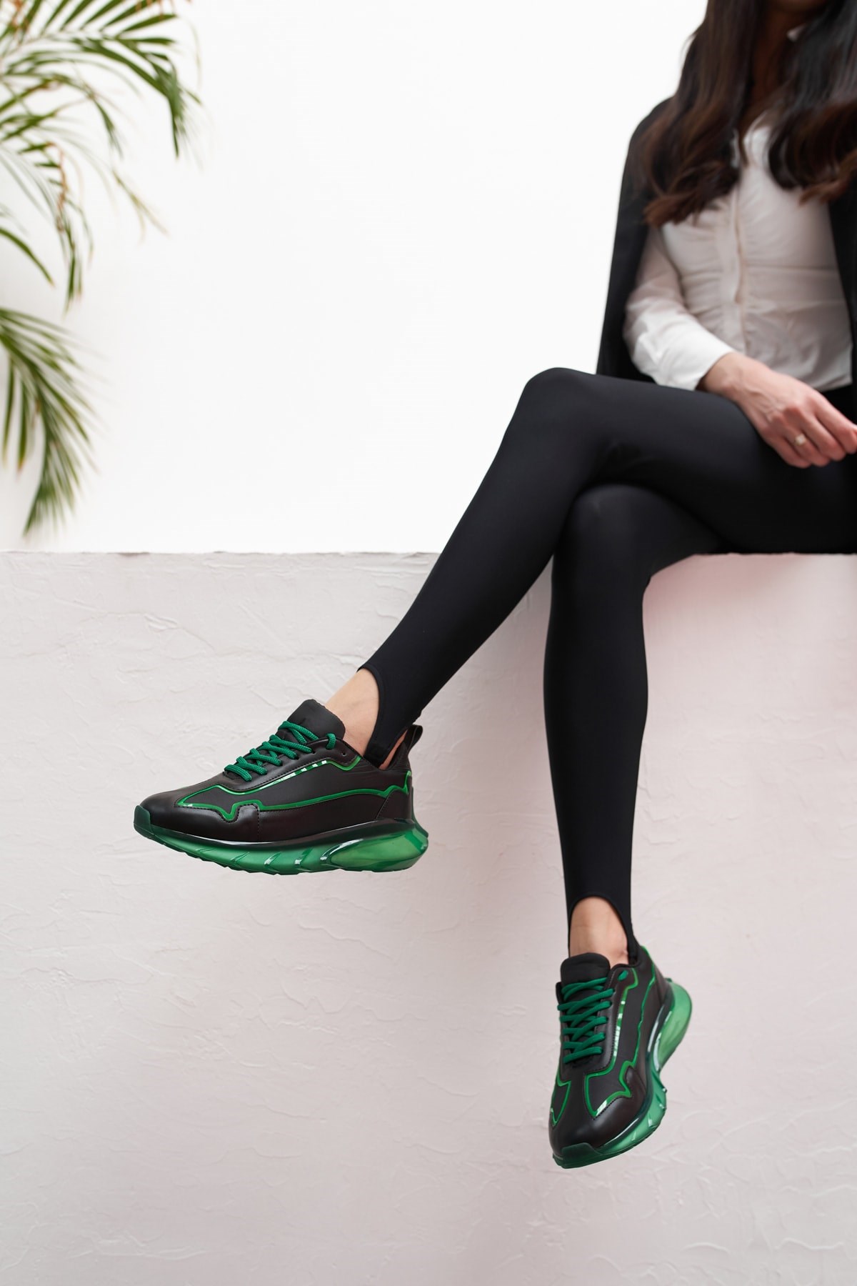 Lyuba Kadın Siyah Yeşil Airtaban Detay Sneakers