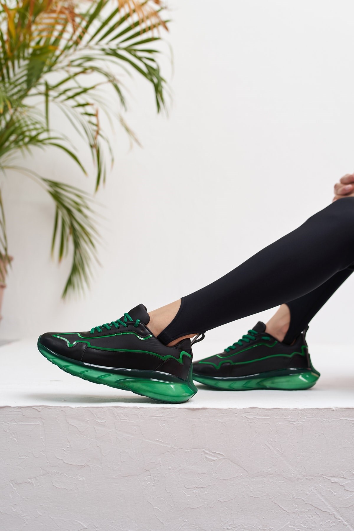 Lyuba Kadın Siyah Yeşil Airtaban Detay Sneakers