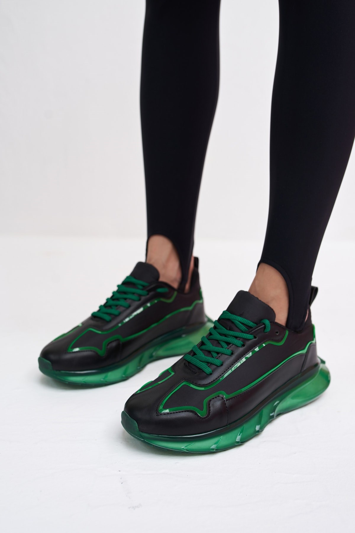 Lyuba Kadın Siyah Yeşil Airtaban Detay Sneakers