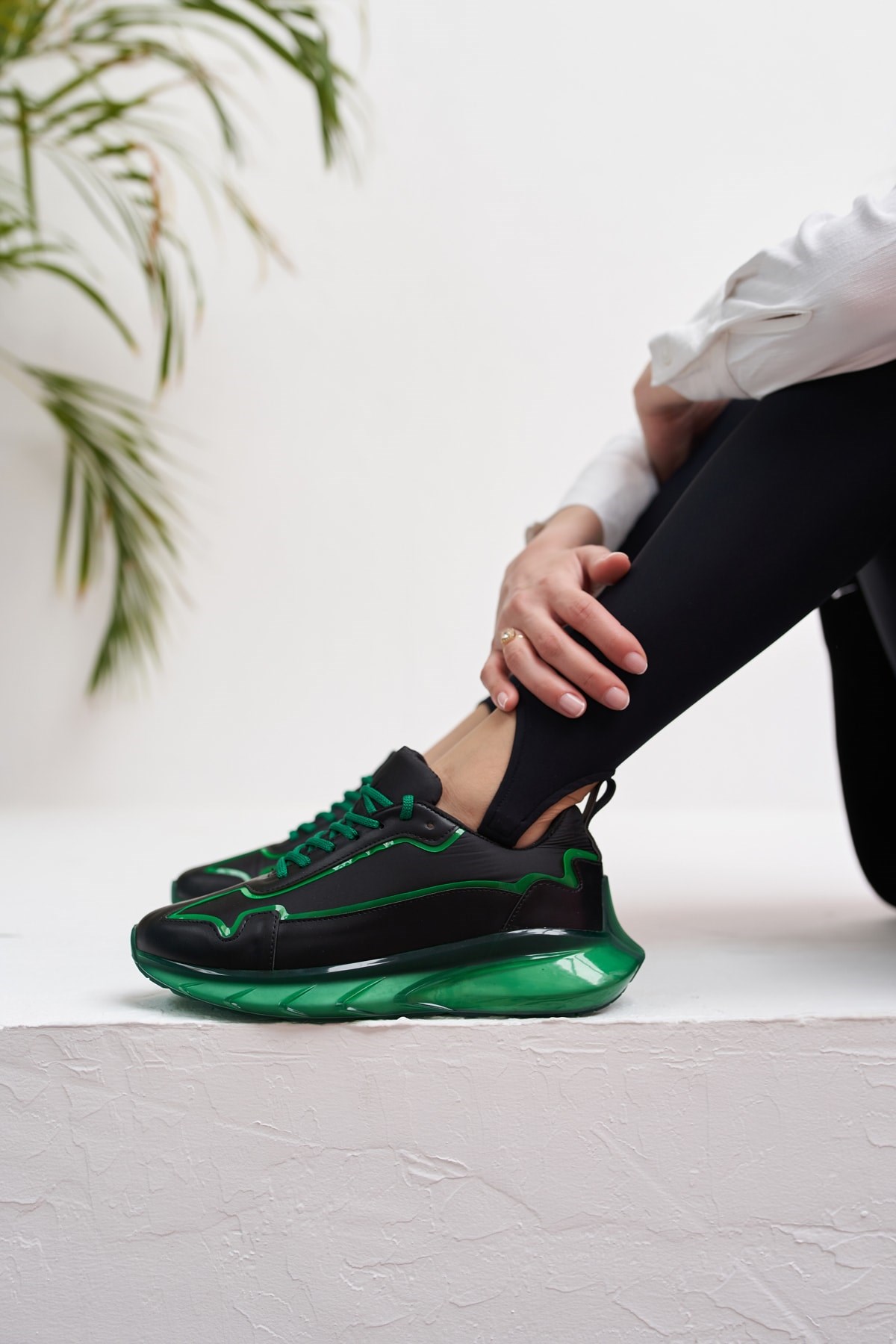 Lyuba Kadın Siyah Yeşil Airtaban Detay Sneakers