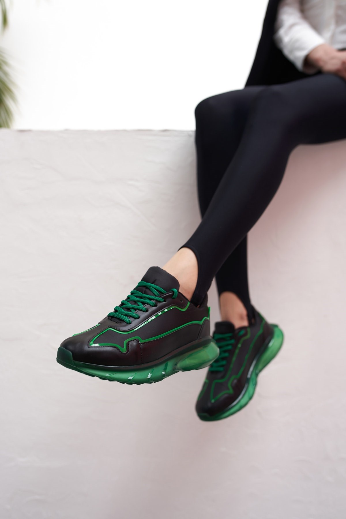 Lyuba Kadın Siyah Yeşil Airtaban Detay Sneakers