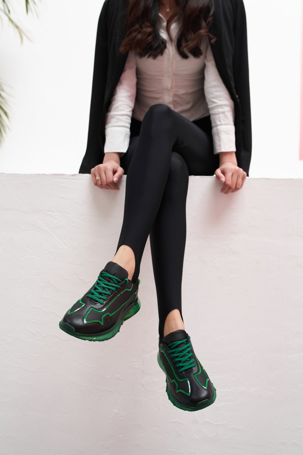 Lyuba Kadın Siyah Yeşil Airtaban Detay Sneakers