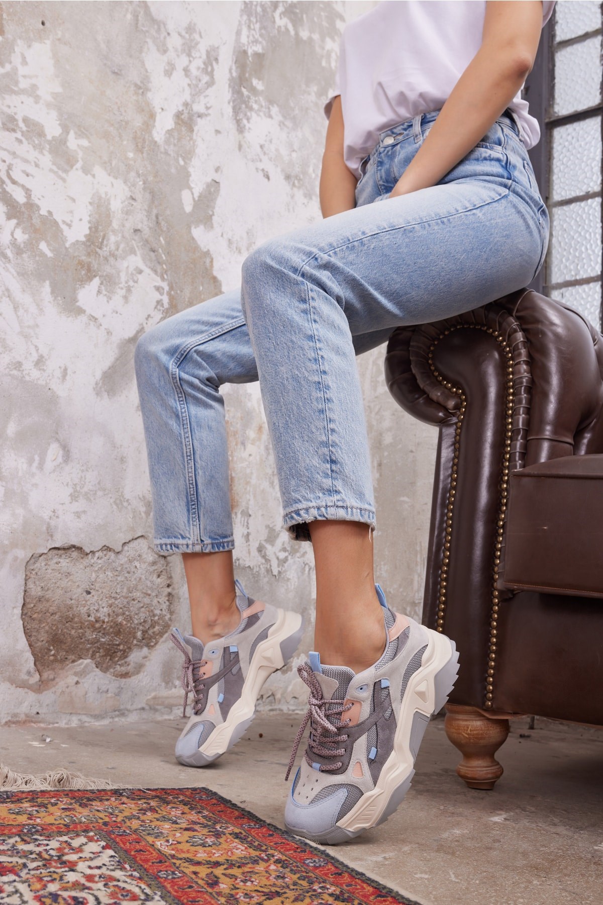 Helena Kadın Açik Mavi Detay Sneaker