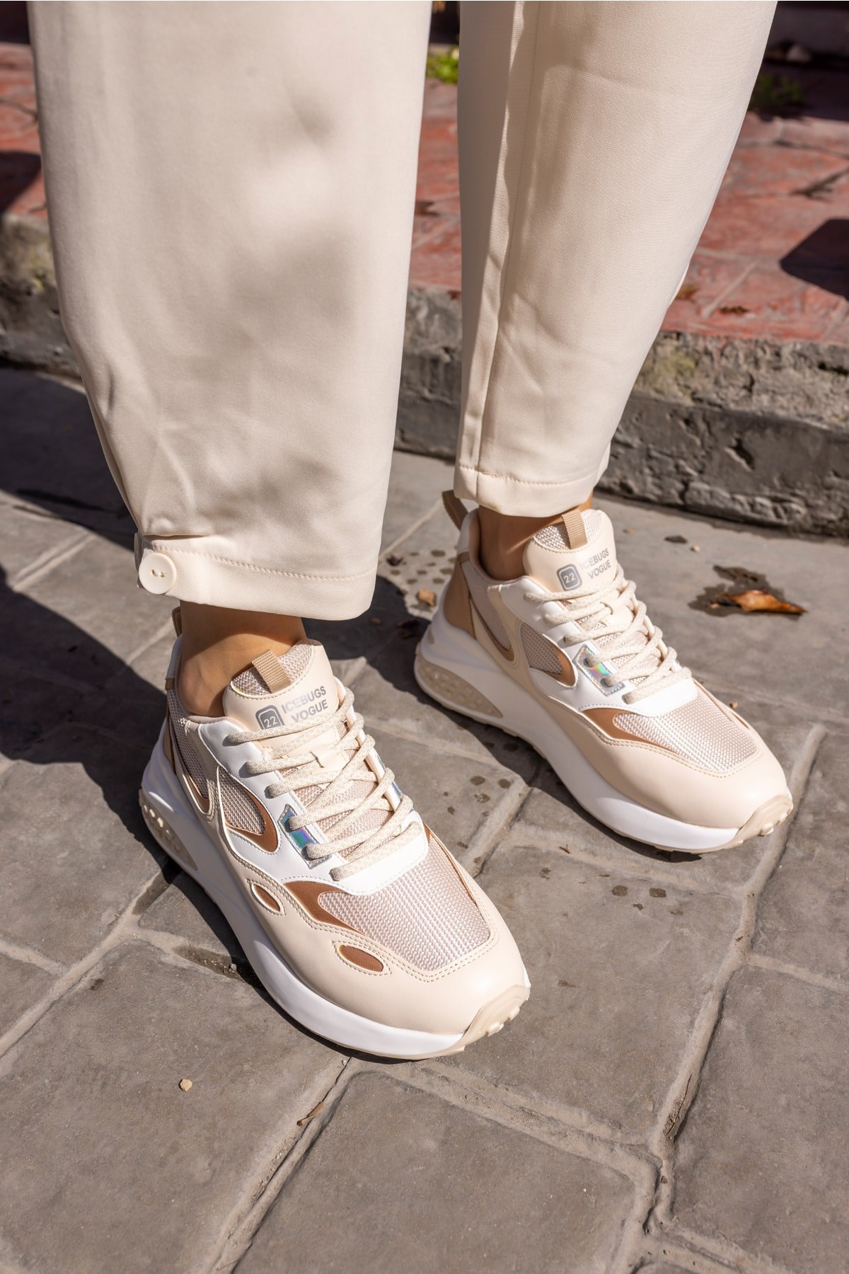 David Kadın Bej Garniili Sneaker
