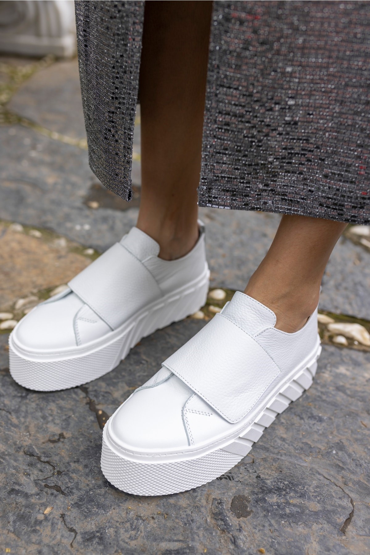 Carrola Kadın Beyaz Gercek Deri Sneaker