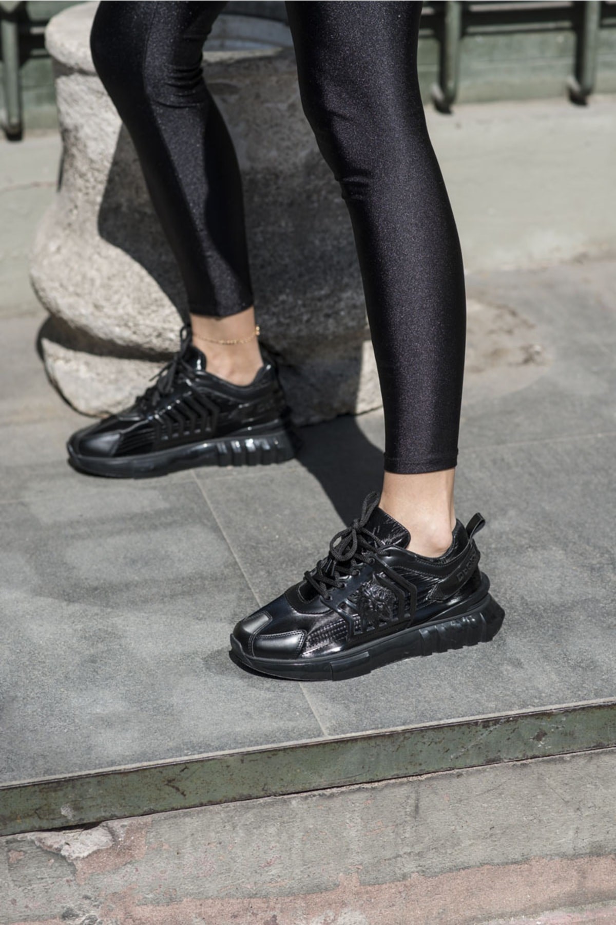 Carte Kadin Siyah Paraşut Kumaş Sneaker