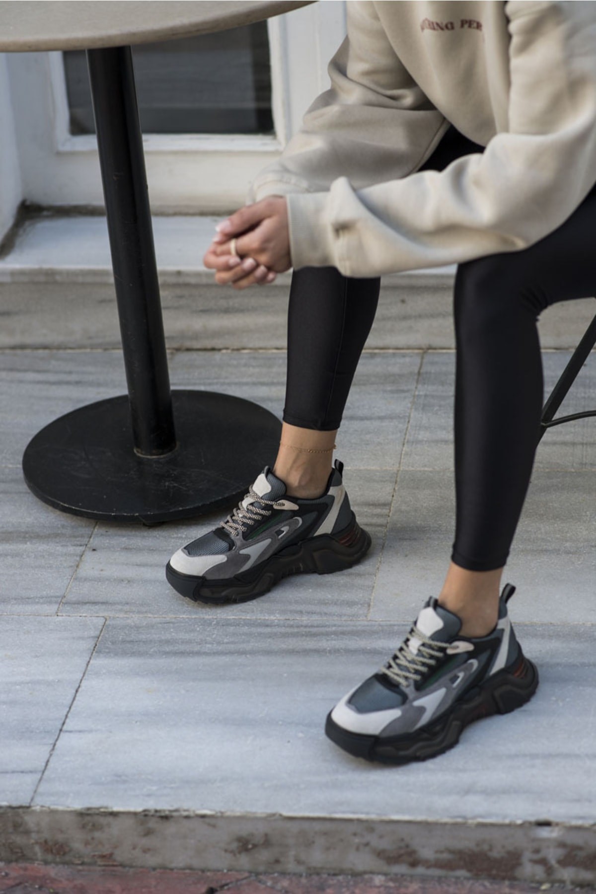 Norton Kadın Gri Bej Detay Air Taban Sneaker