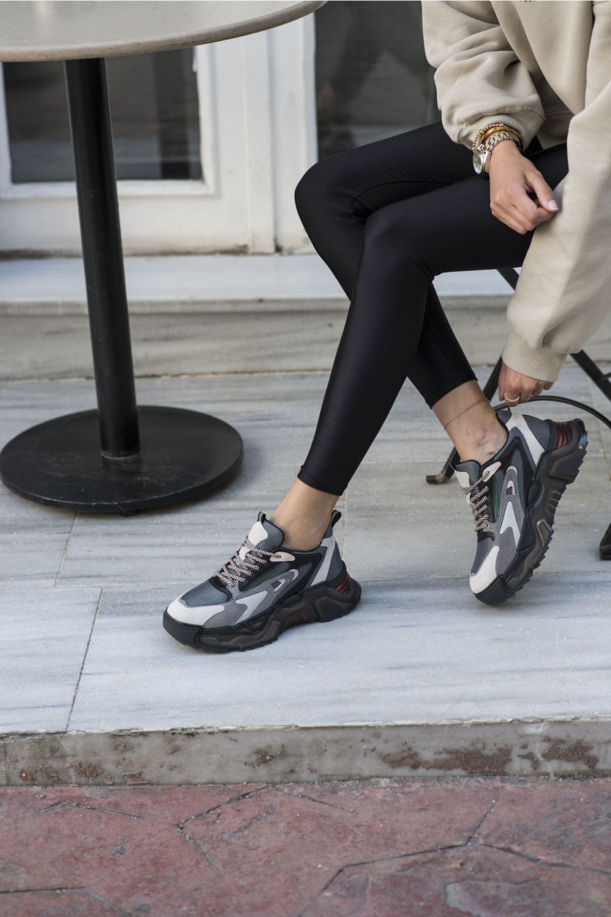 Norton Kadın Gri Bej Detay Air Taban Sneaker