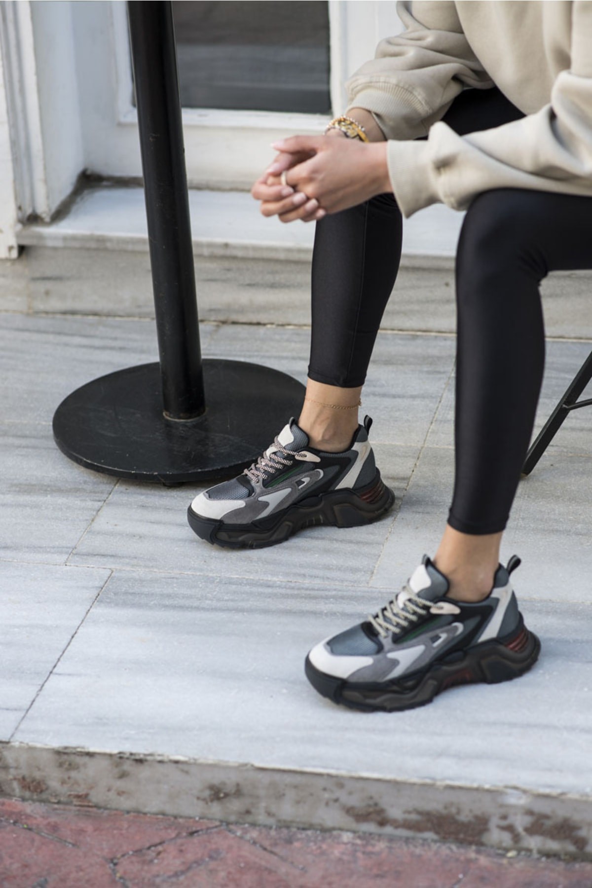 Norton Kadın Gri Bej Detay Air Taban Sneaker