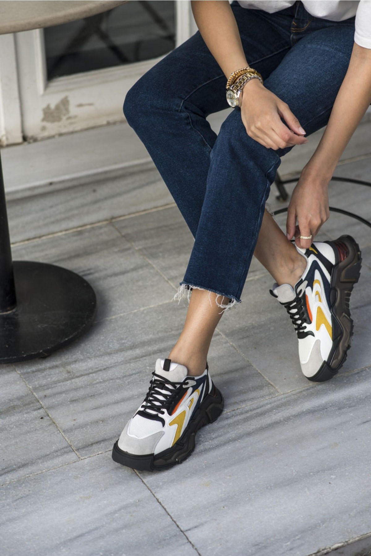 Norton Kadın Beyaz Sari Airtaban Sneaker