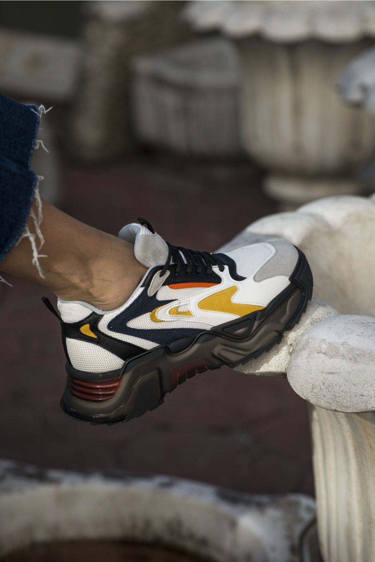Norton Kadın Beyaz Sari Airtaban Sneaker