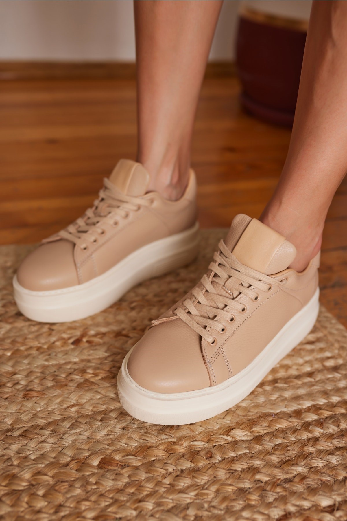 Rold Kadin Nude Gercek Deri Eva Taban Sneaker