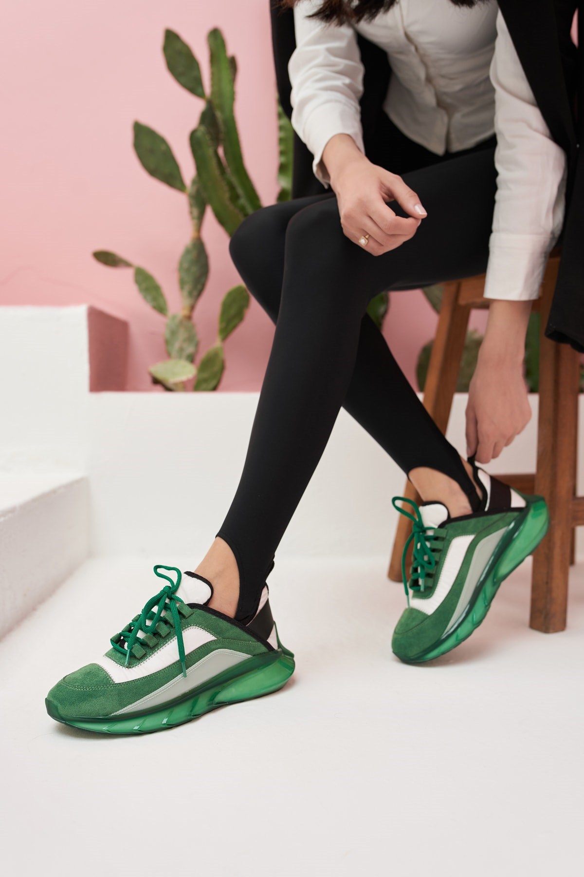 Marla Kadın Yeşil Beyaz Airtaban Detay Sneakers