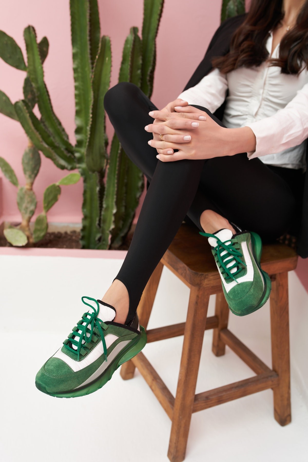 Marla Kadın Yeşil Beyaz Airtaban Detay Sneakers