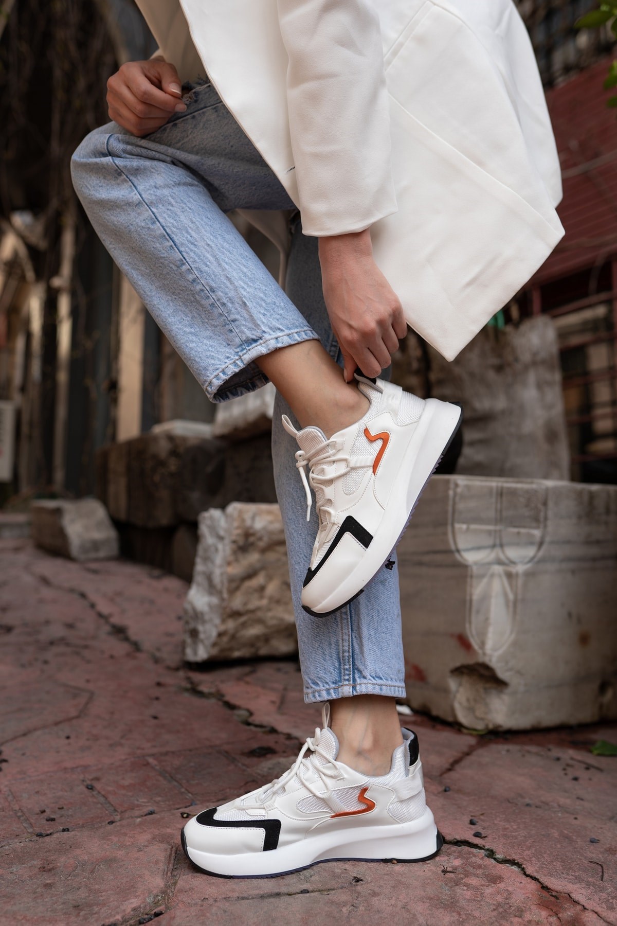 Calista Kadin Beyaz Cilt Sneakers
