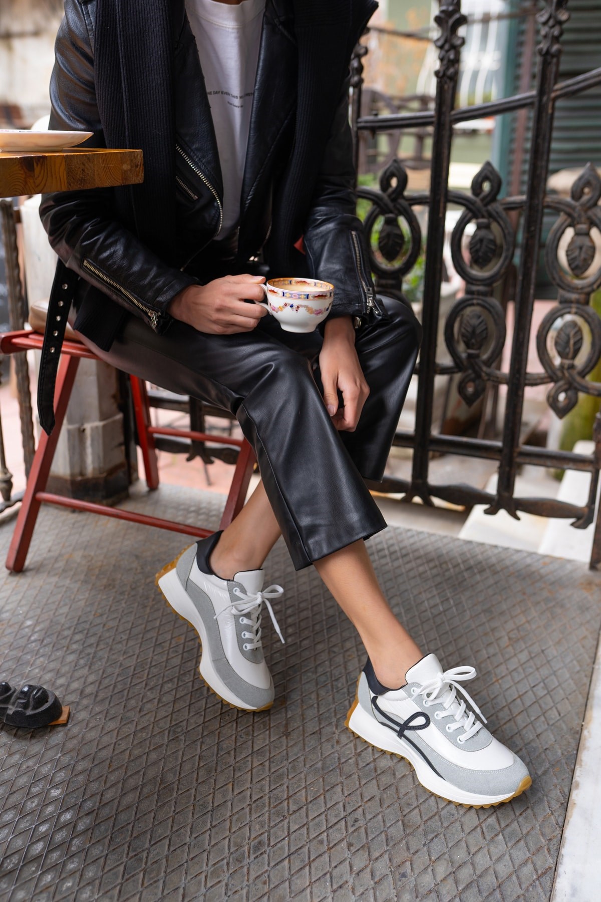 Jaine Kadın Beyaz Siyah Sneakers Ayakkai