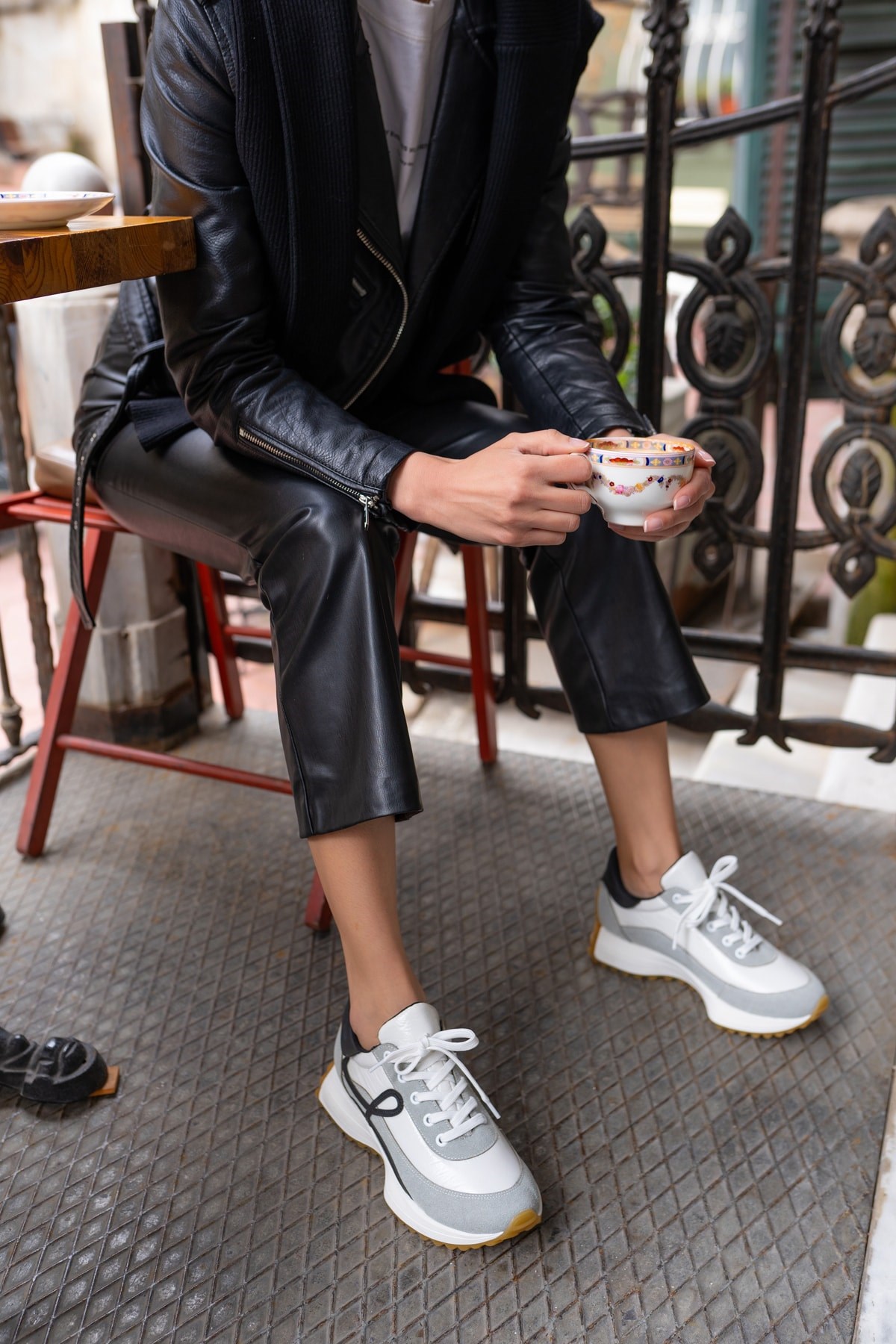 Jaine Kadın Beyaz Siyah Sneakers Ayakkai
