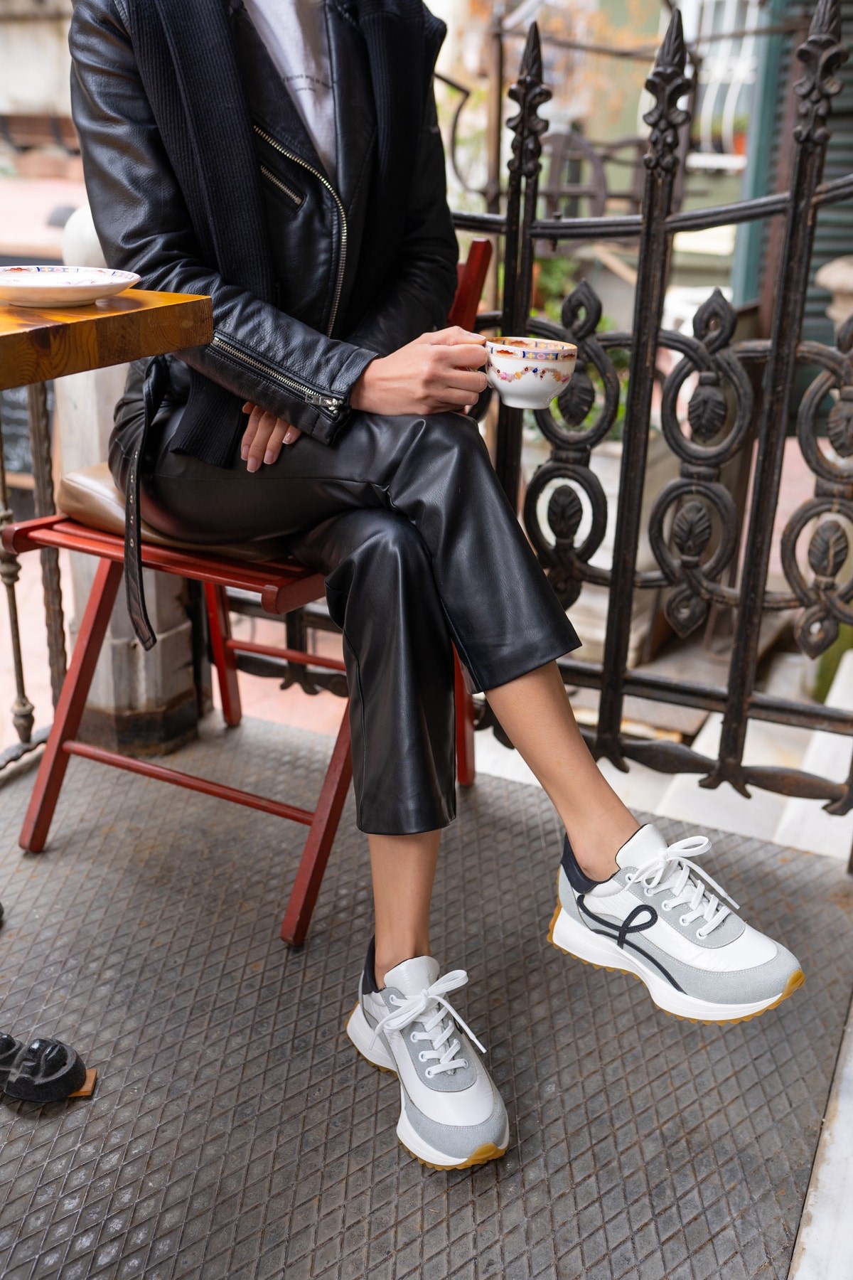 Jaine Kadın Beyaz Siyah Sneakers Ayakkai