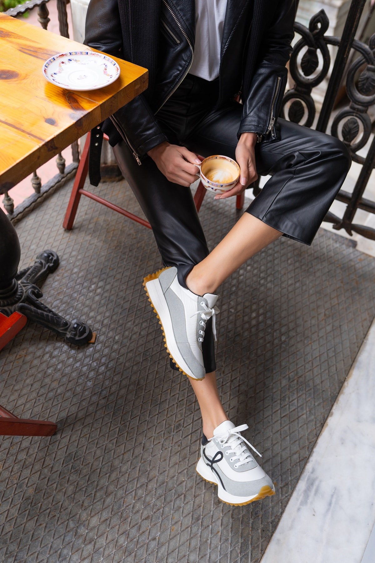 Jaine Kadın Beyaz Siyah Sneakers Ayakkai