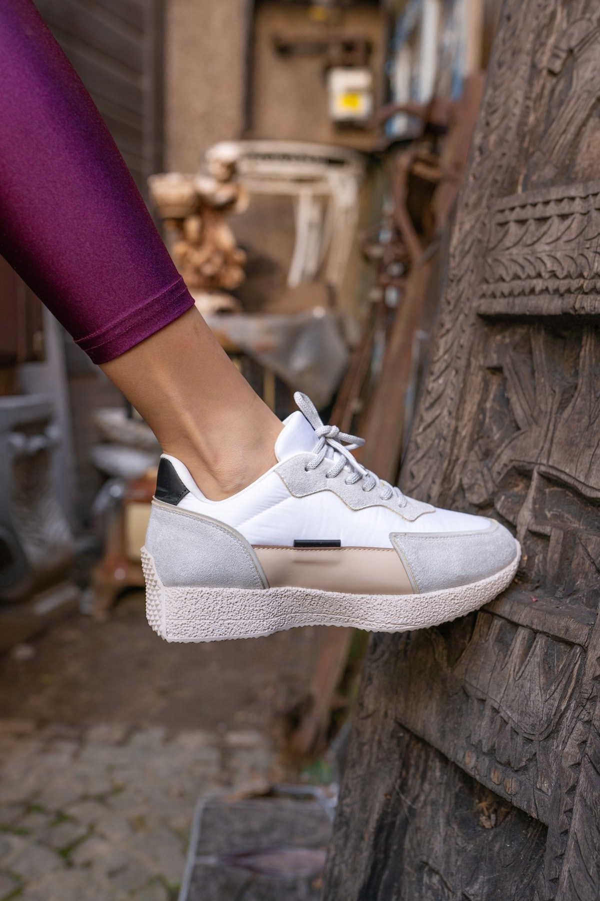 Vasile Kadin Beyaz Paraşüt Kumas Detay Sneakers