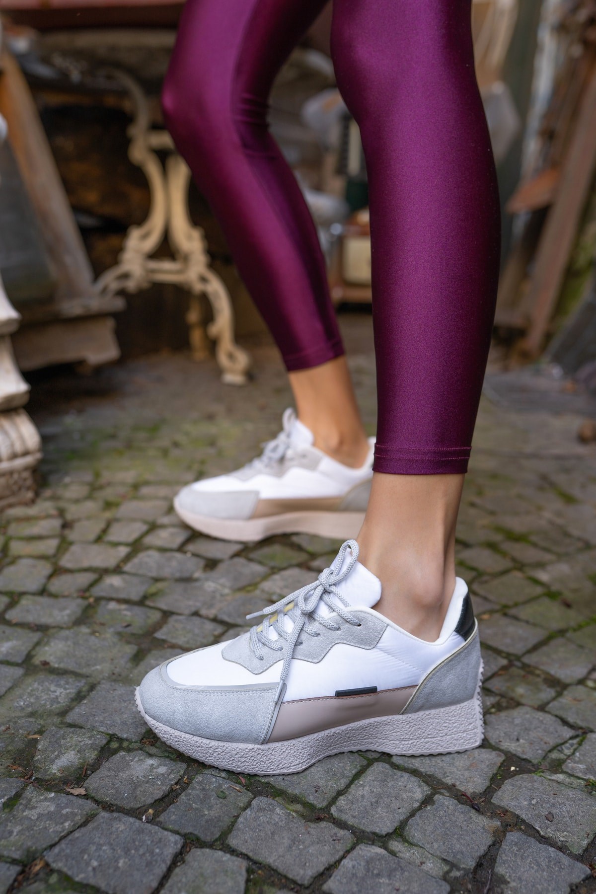 Vasile Kadin Beyaz Paraşüt Kumas Detay Sneakers