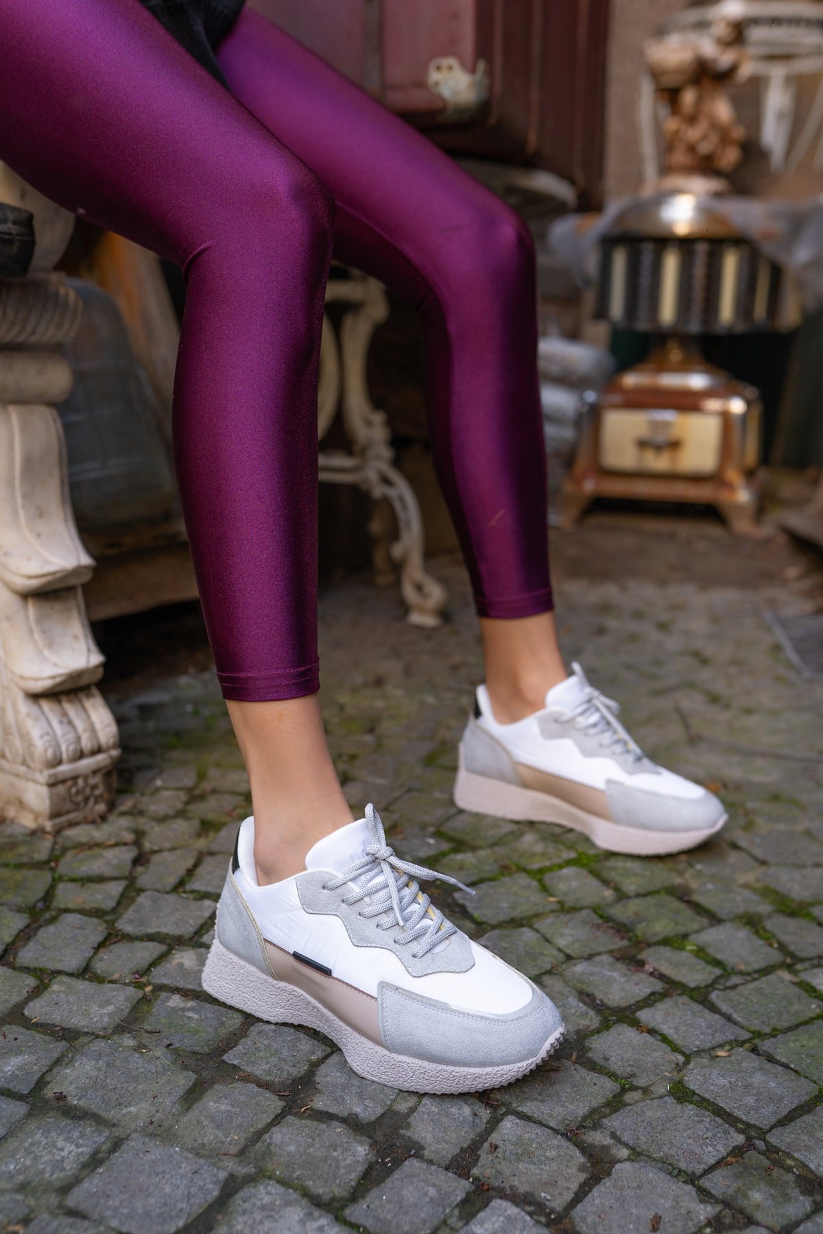 Vasile Kadin Beyaz Paraşüt Kumas Detay Sneakers