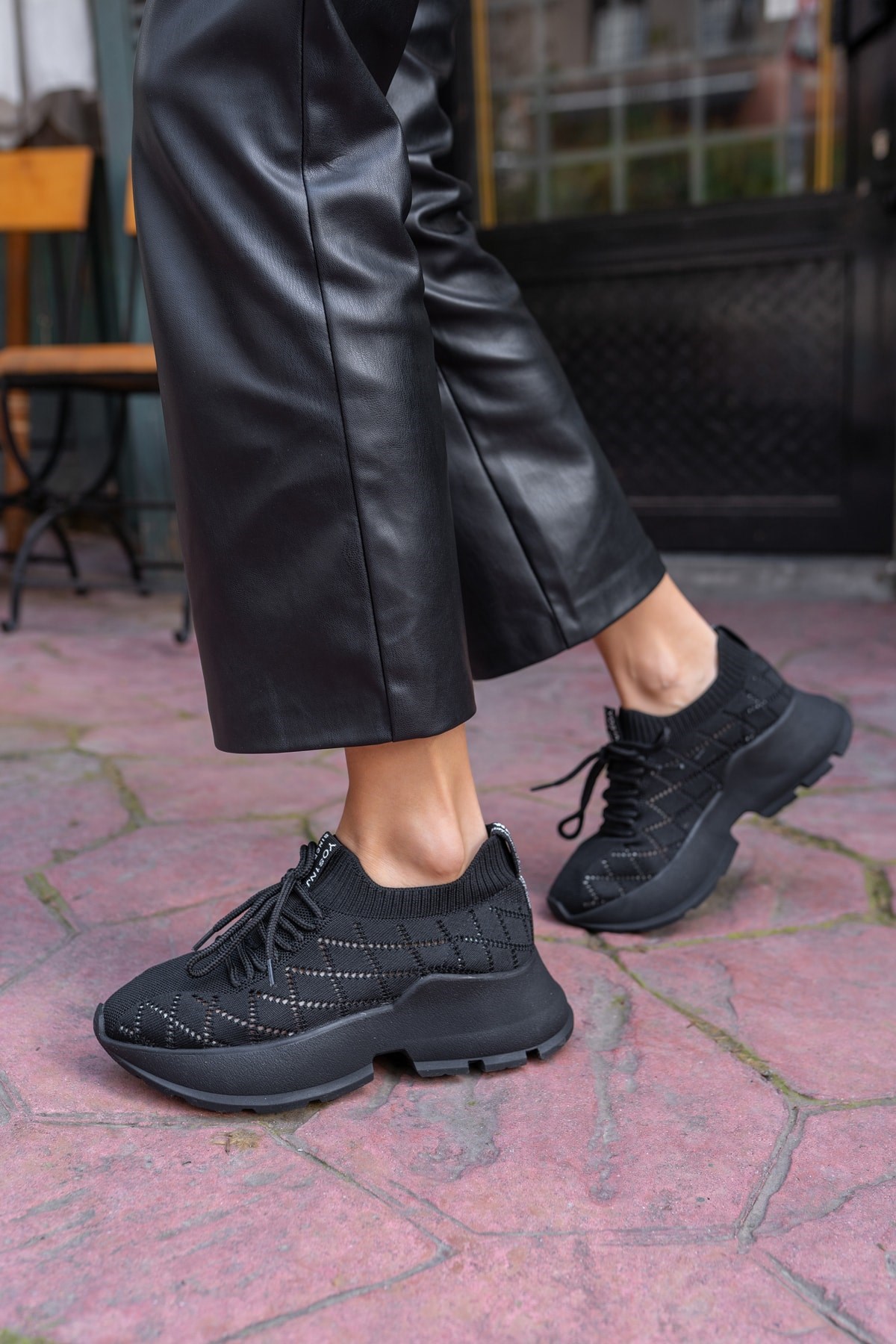 Yannis Kadin Siyah Trıko Sneakers