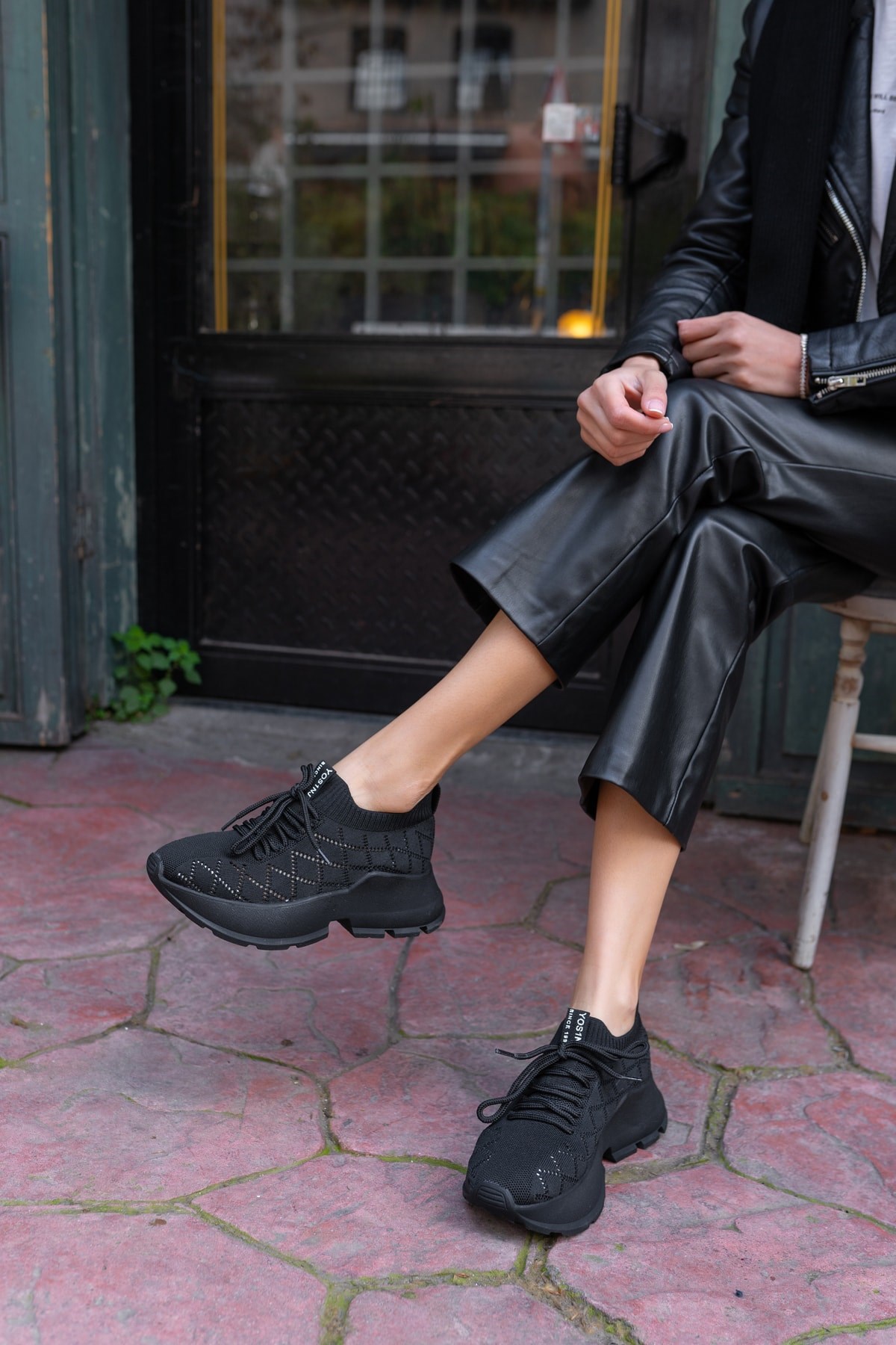 Yannis Kadin Siyah Trıko Sneakers