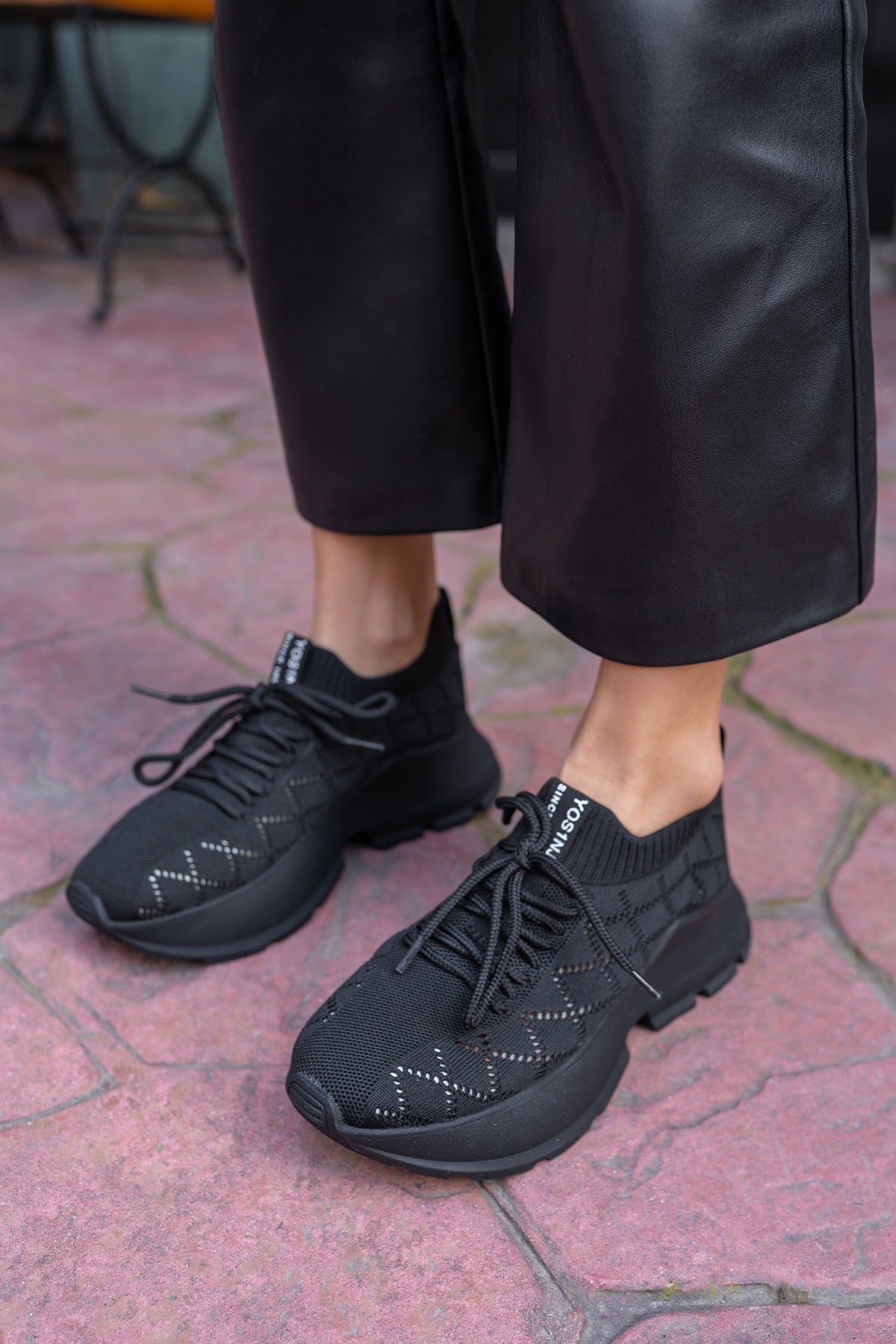 Yannis Kadin Siyah Trıko Sneakers
