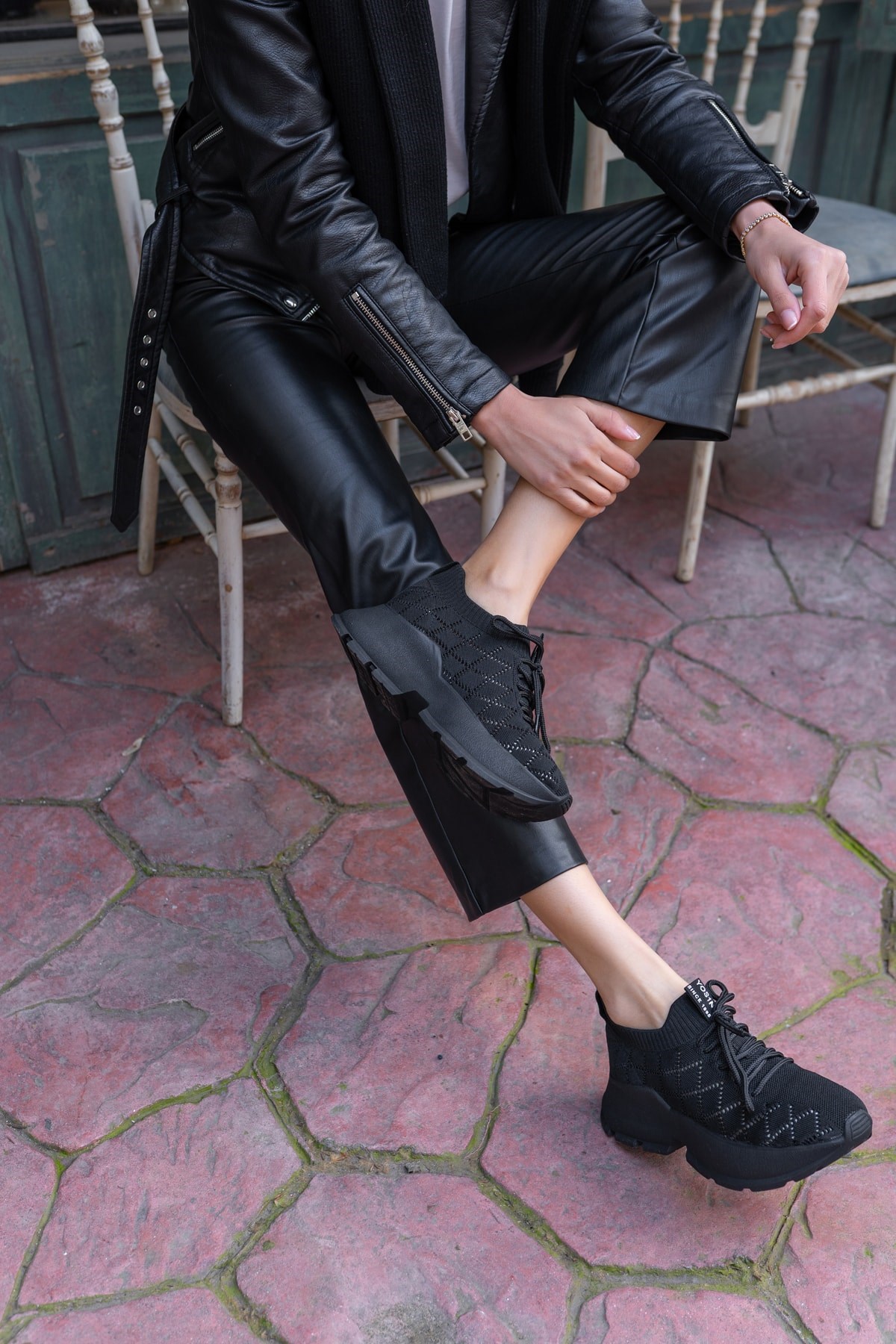 Yannis Kadin Siyah Trıko Sneakers
