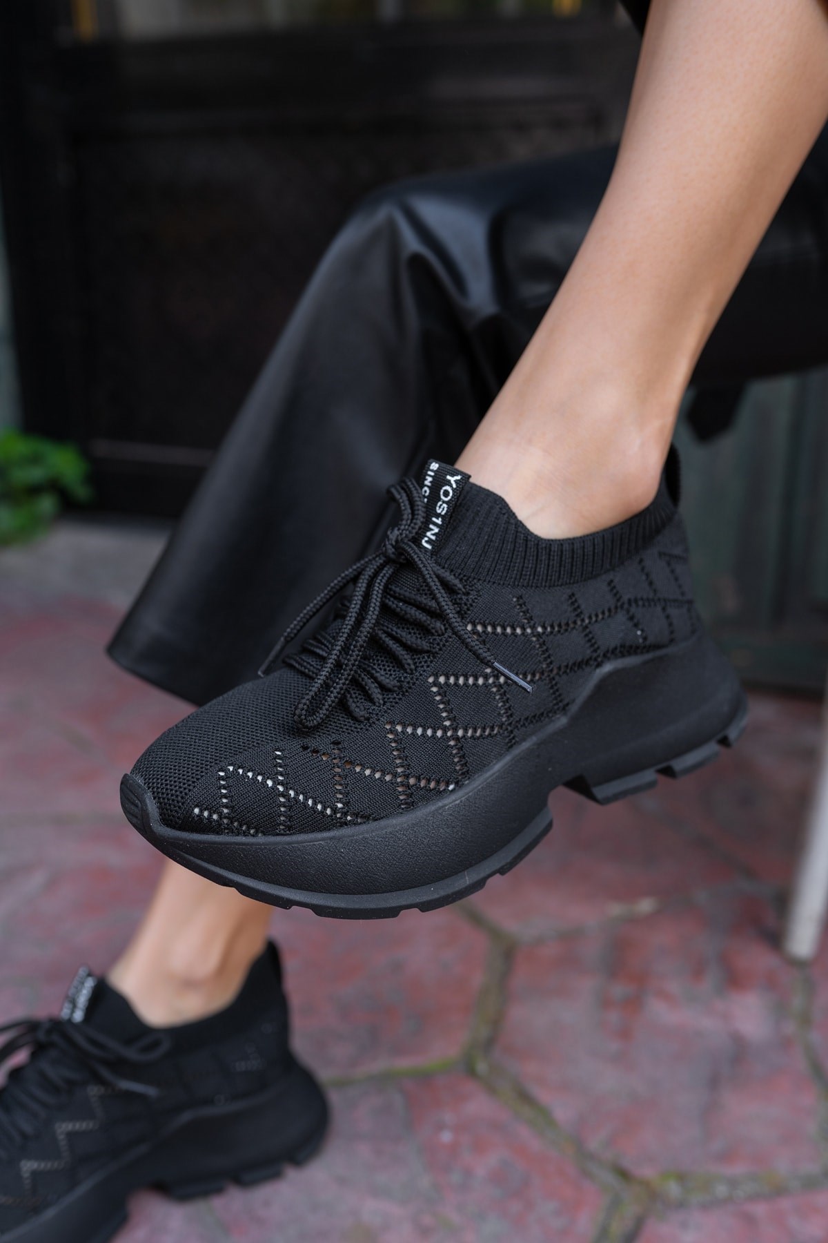 Yannis Kadin Siyah Trıko Sneakers