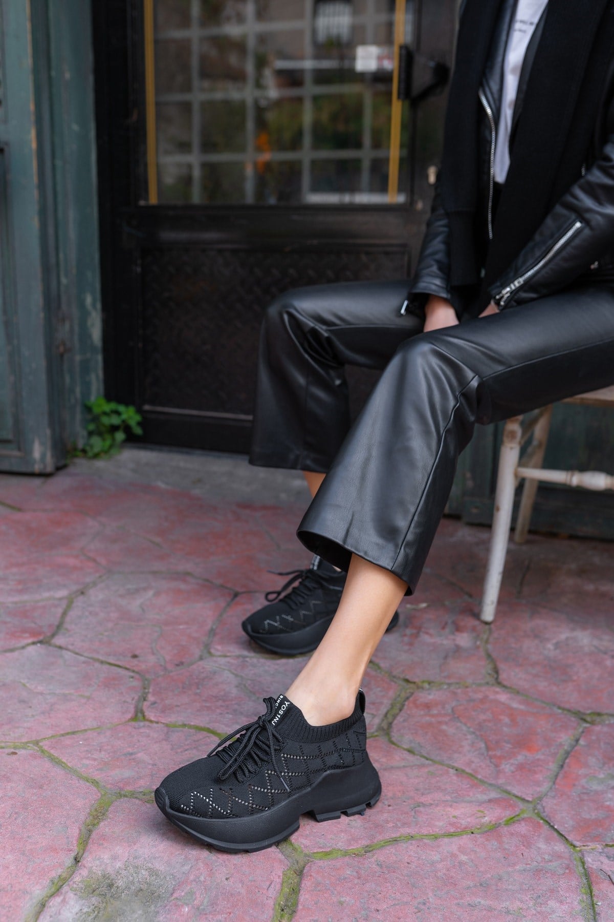 Yannis Kadin Siyah Trıko Sneakers